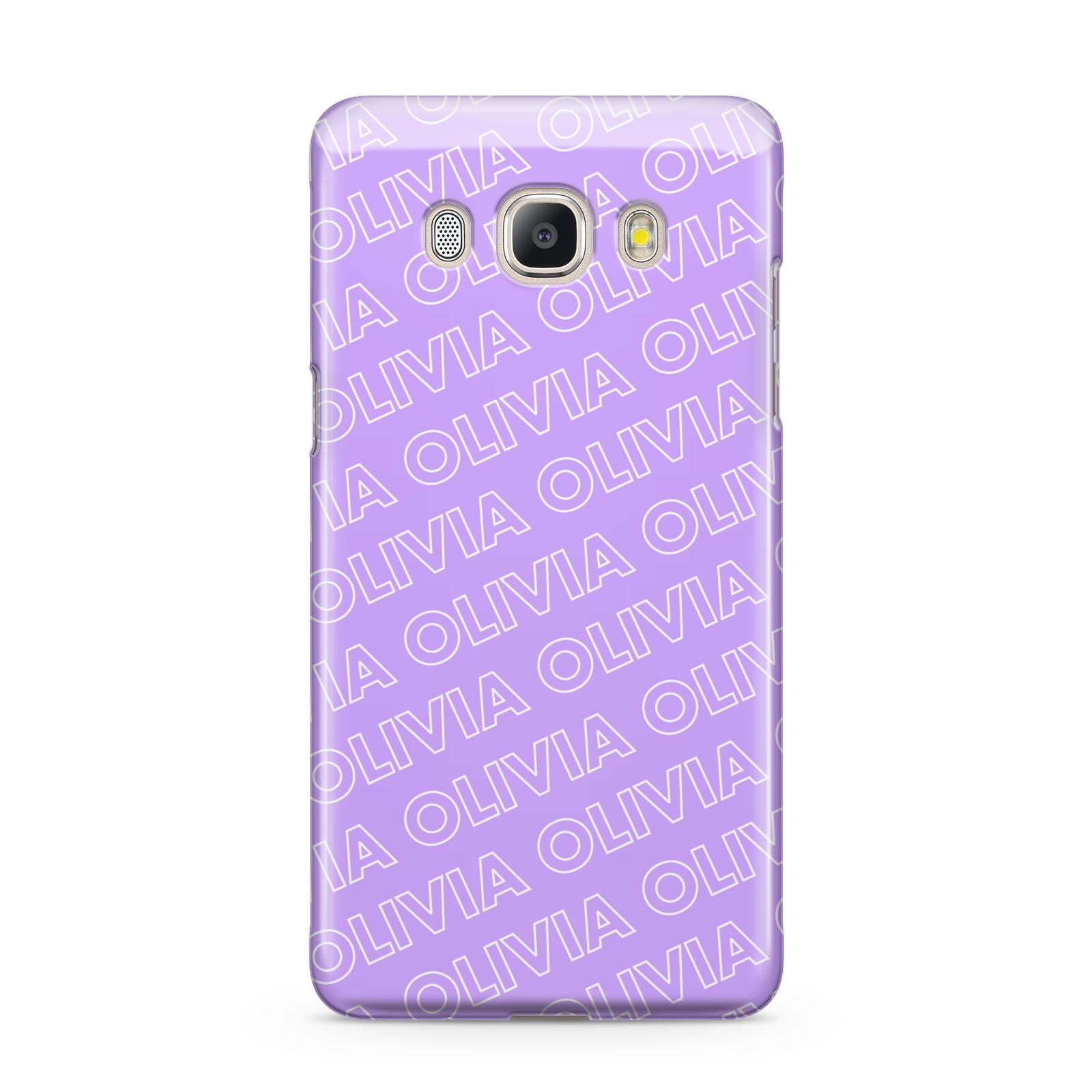 Personalised Purple Diagonal Name Samsung Galaxy J5 2016 Case