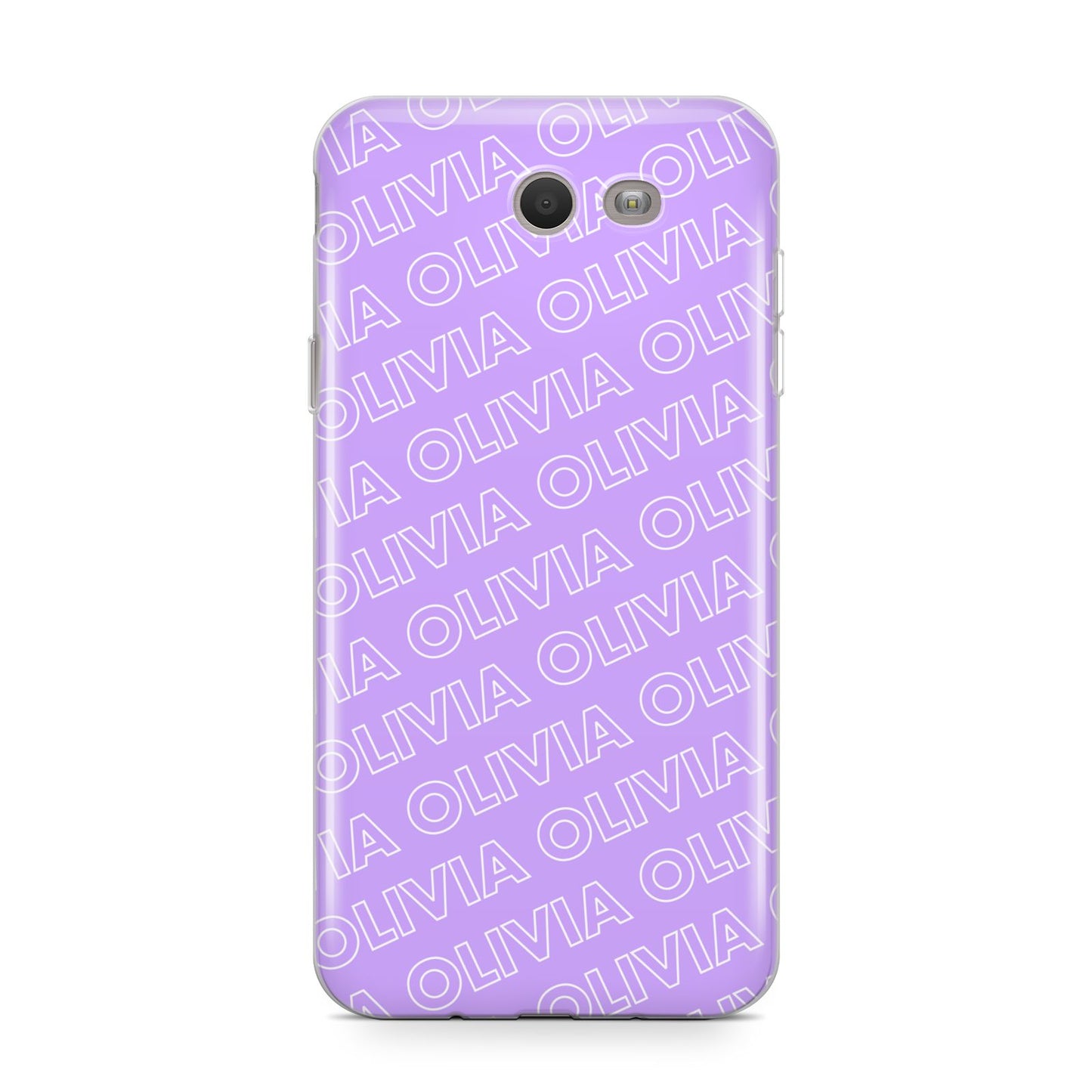 Personalised Purple Diagonal Name Samsung Galaxy J7 2017 Case