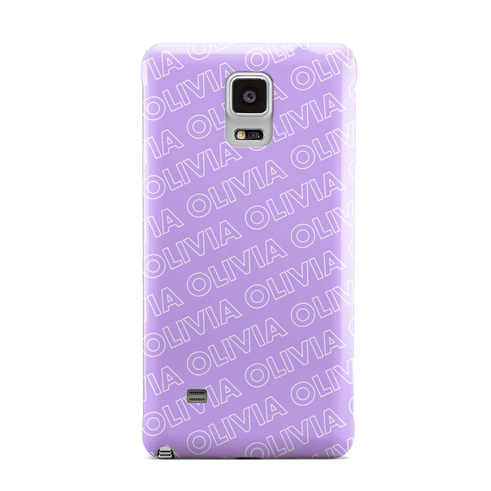 Personalised Purple Diagonal Name Samsung Galaxy Note 4 Case