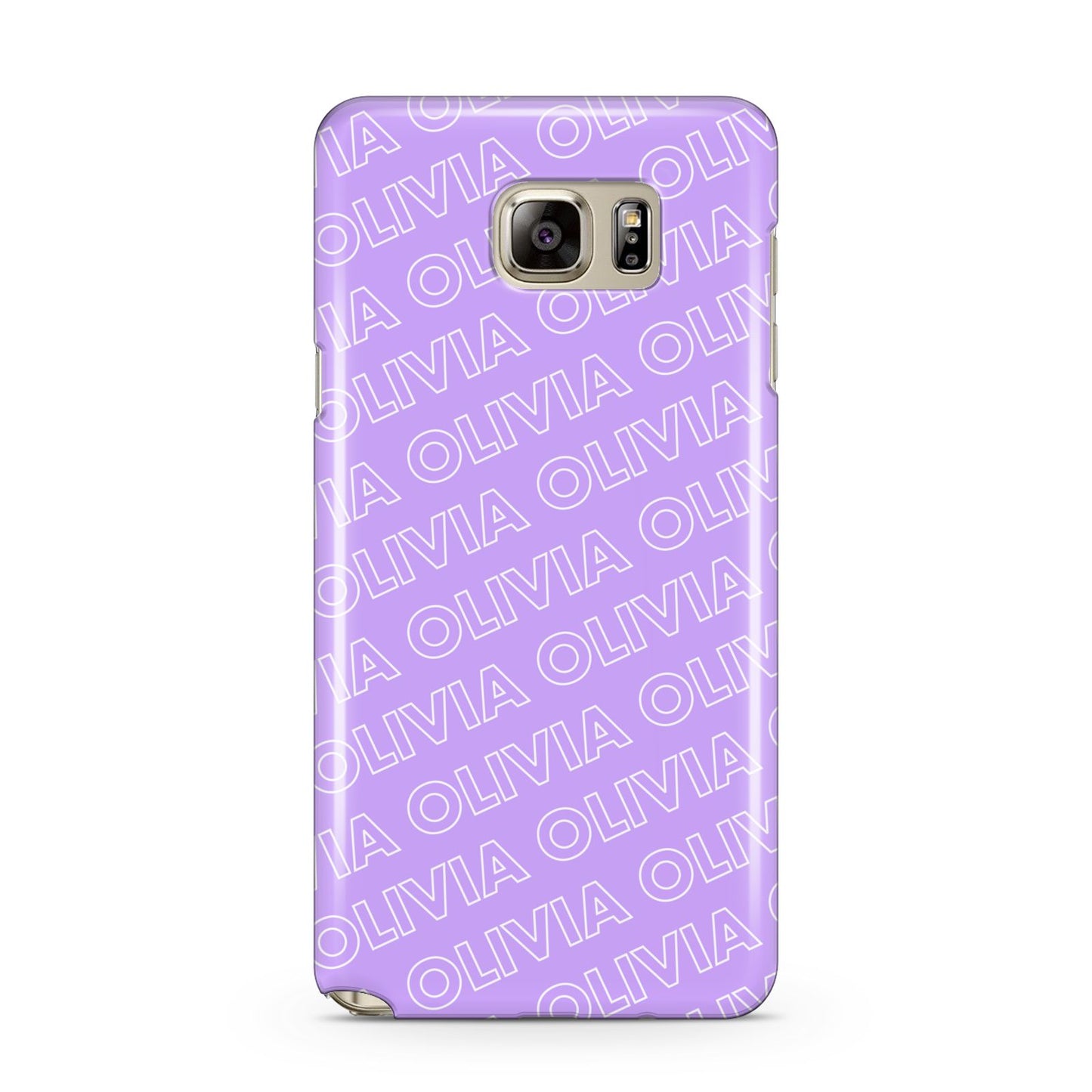 Personalised Purple Diagonal Name Samsung Galaxy Note 5 Case