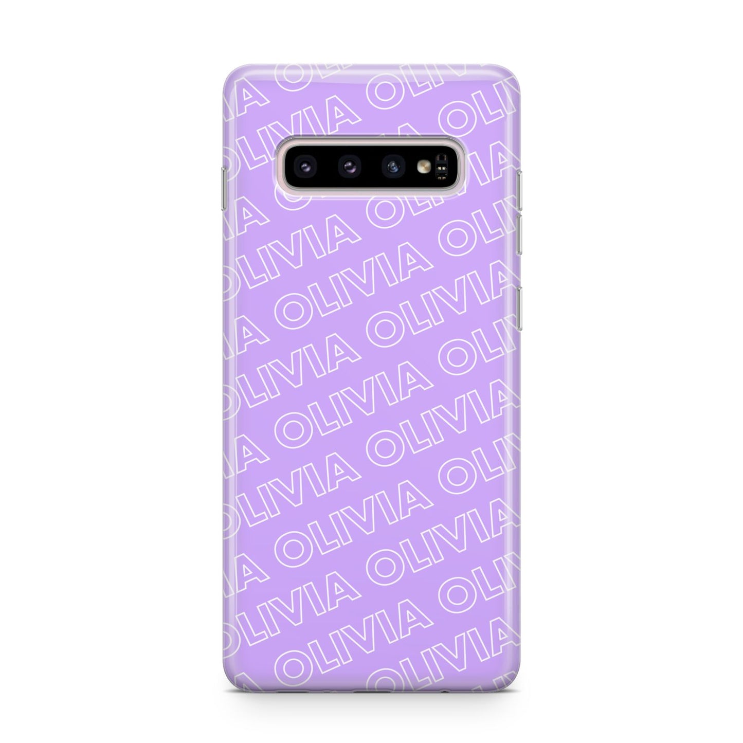 Personalised Purple Diagonal Name Samsung Galaxy S10 Plus Case