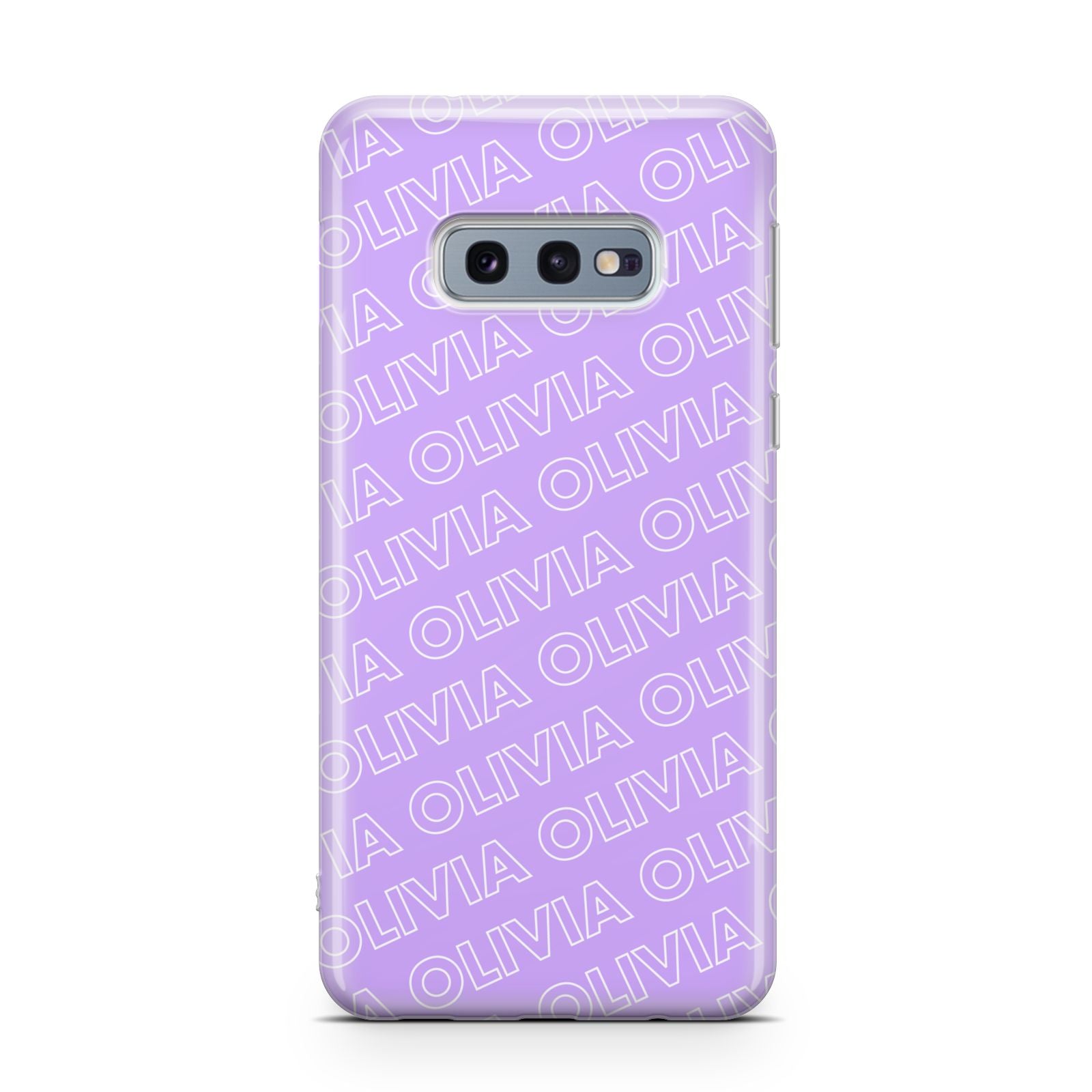 Personalised Purple Diagonal Name Samsung Galaxy S10E Case