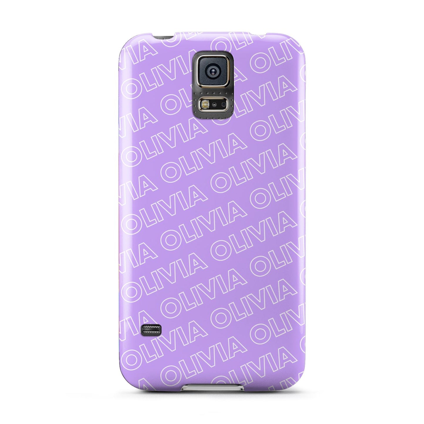 Personalised Purple Diagonal Name Samsung Galaxy S5 Case