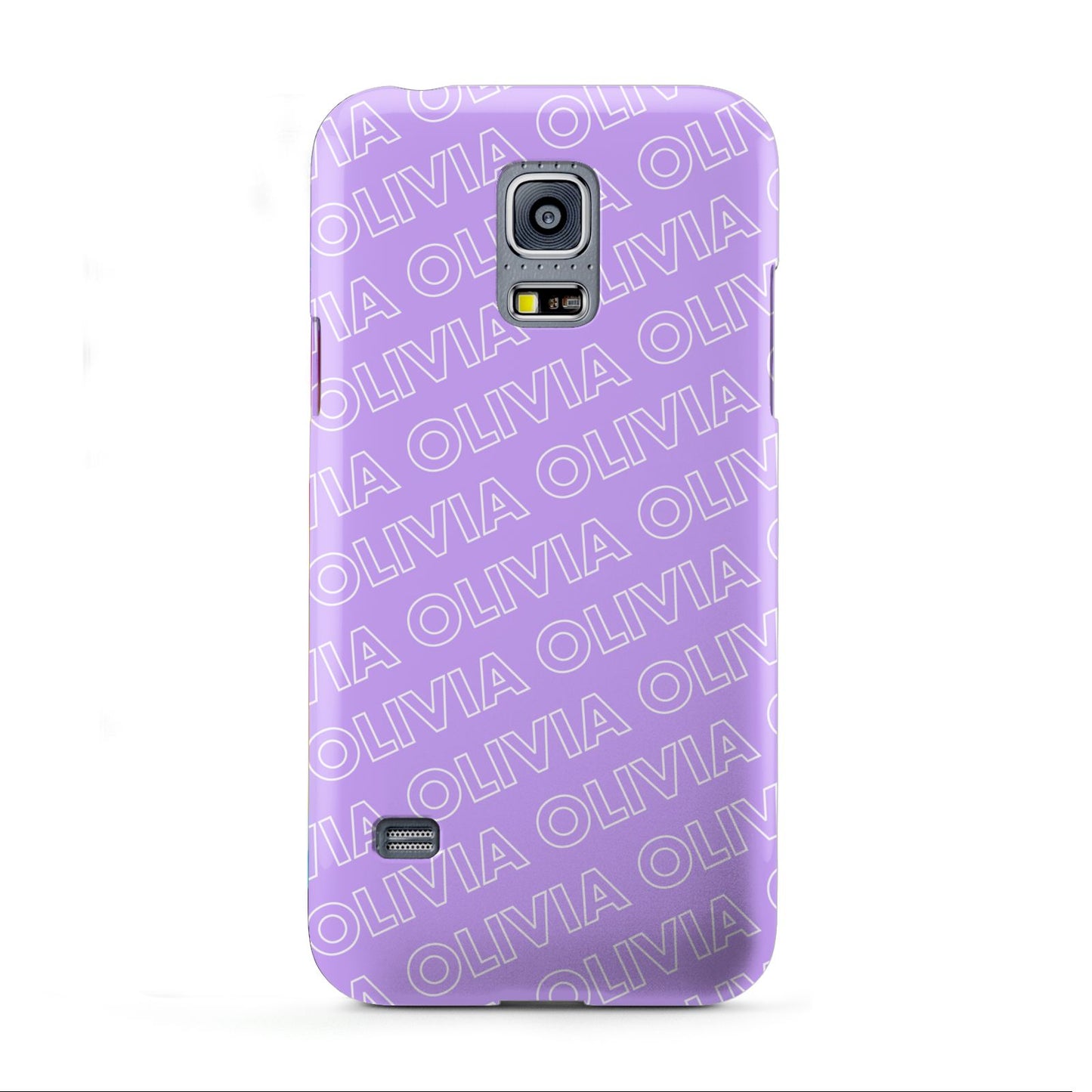 Personalised Purple Diagonal Name Samsung Galaxy S5 Mini Case