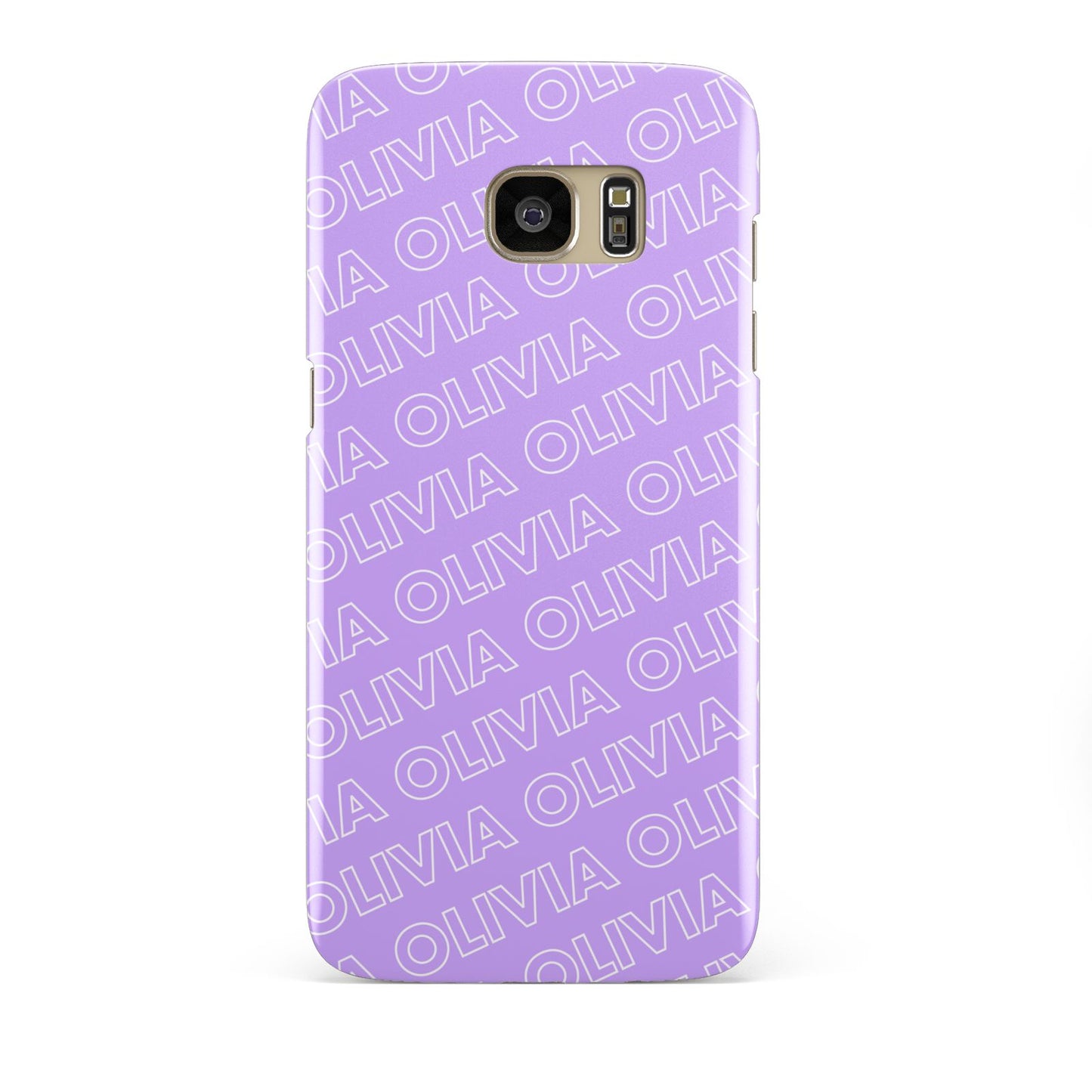 Personalised Purple Diagonal Name Samsung Galaxy S7 Edge Case