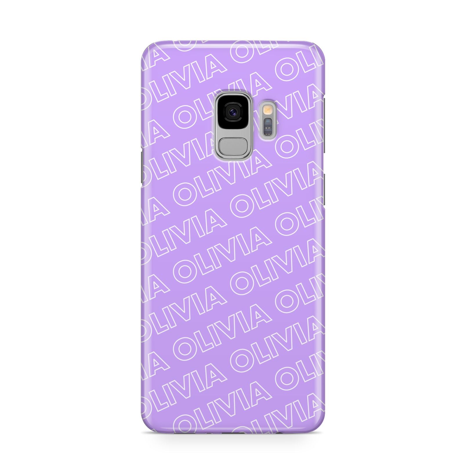 Personalised Purple Diagonal Name Samsung Galaxy S9 Case