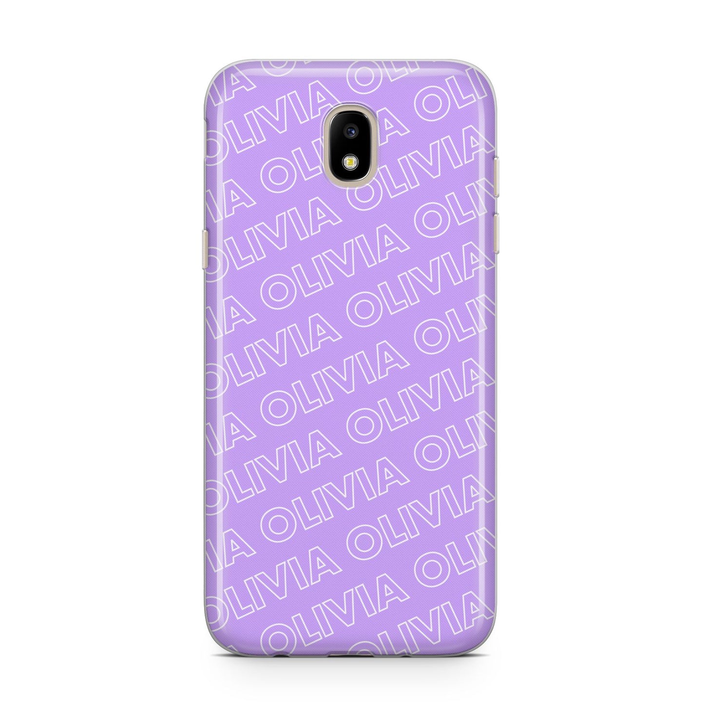 Personalised Purple Diagonal Name Samsung J5 2017 Case