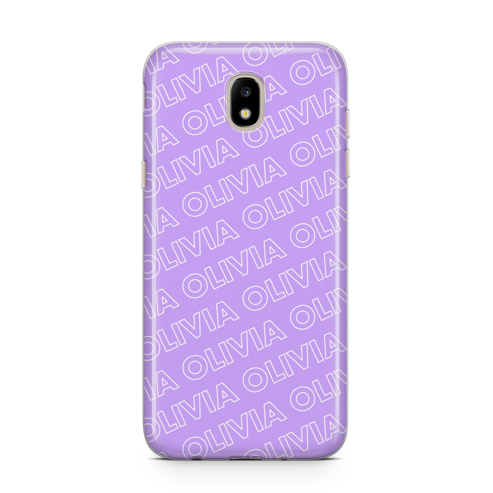 Personalised Purple Diagonal Name Samsung J5 2017 Case