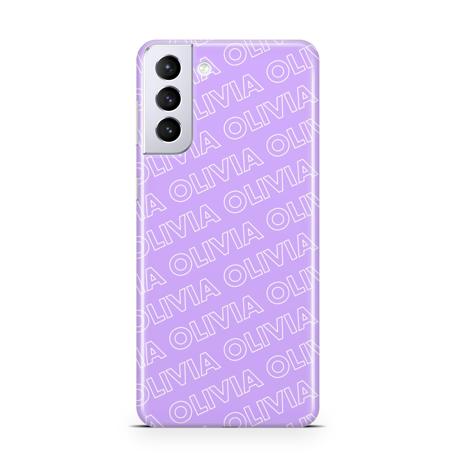 Personalised Purple Diagonal Name Samsung S21 Plus Case