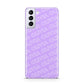 Personalised Purple Diagonal Name Samsung S21 Plus Phone Case