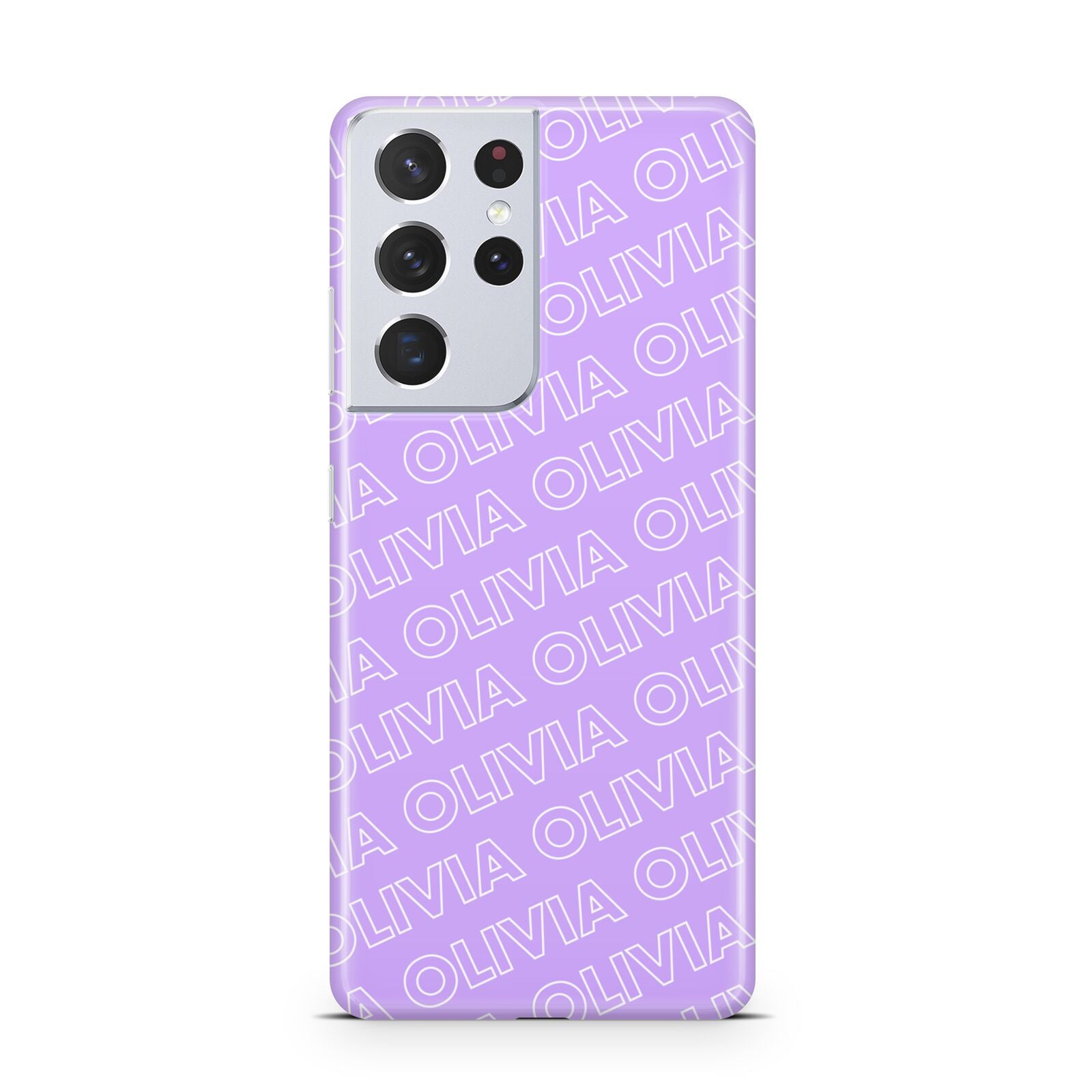 Personalised Purple Diagonal Name Samsung S21 Ultra Case