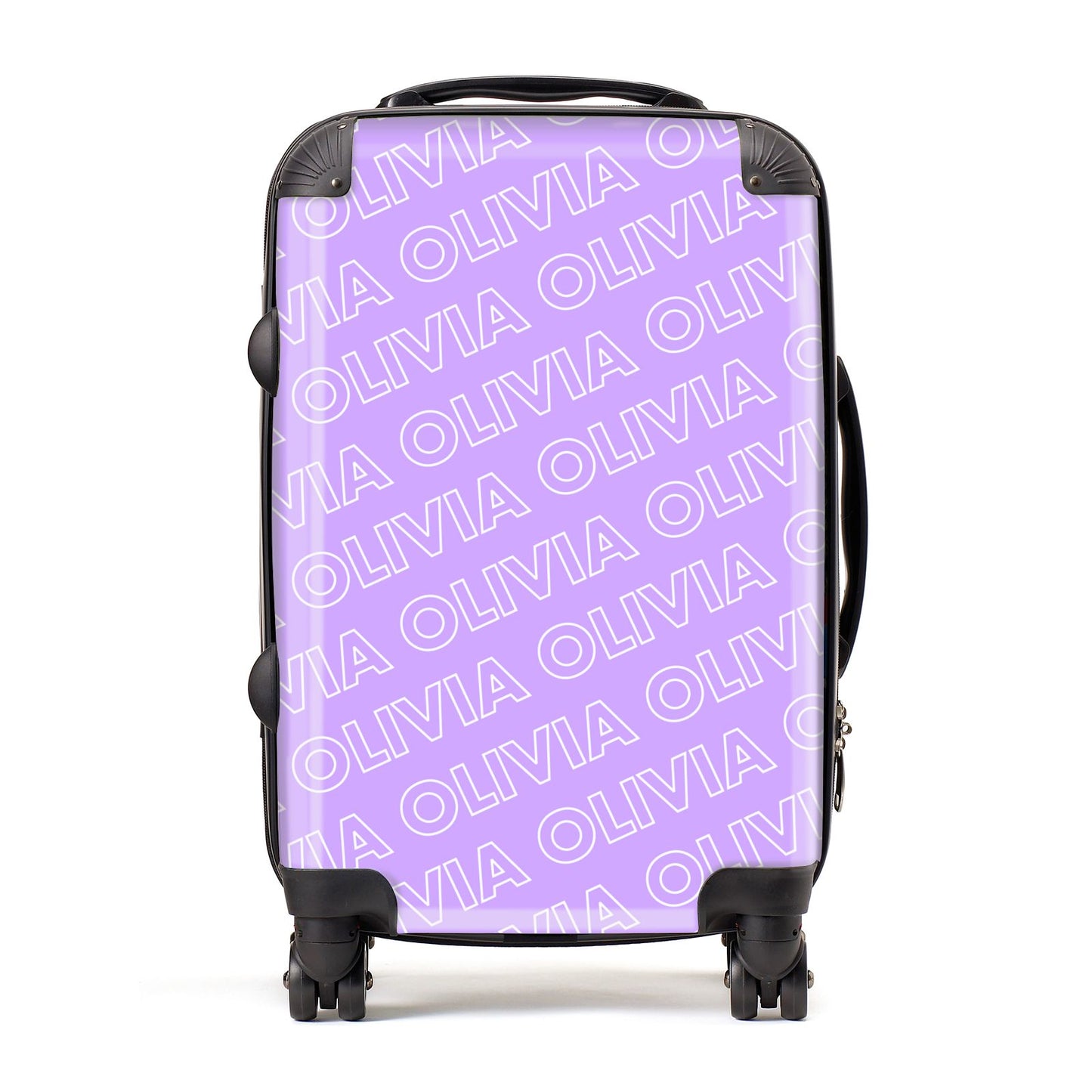 Personalised Purple Diagonal Name Suitcase