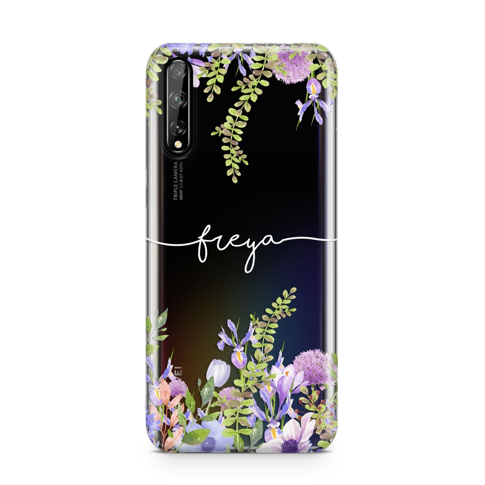 Personalised Purple Flowers Huawei Enjoy 10s Phone Case