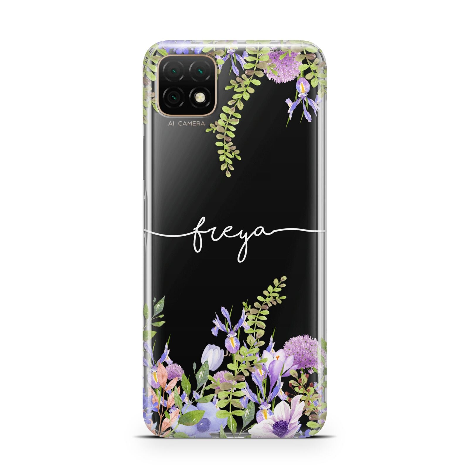 Personalised Purple Flowers Huawei Enjoy 20 Phone Case