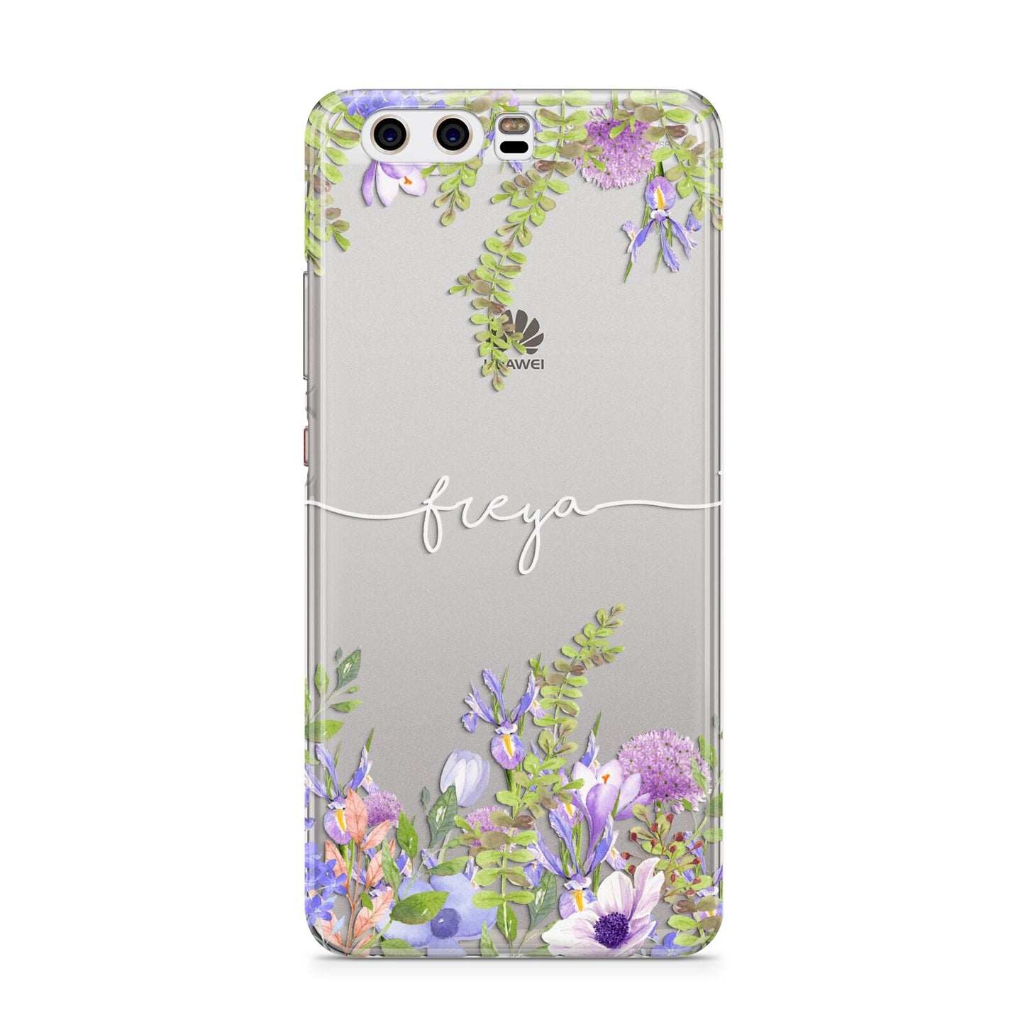 Personalised Purple Flowers Huawei P10 Phone Case