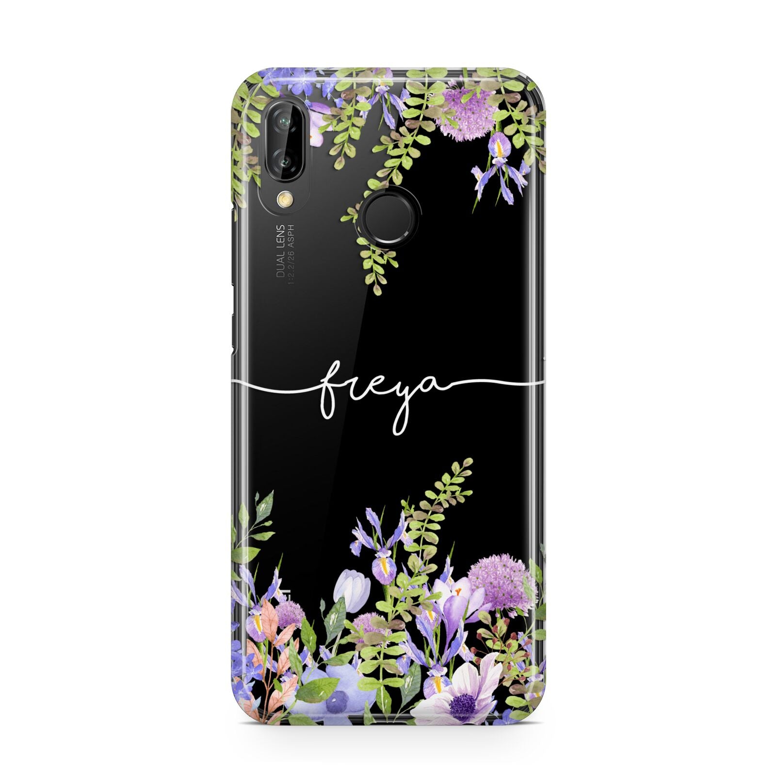 Personalised Purple Flowers Huawei P20 Lite Phone Case