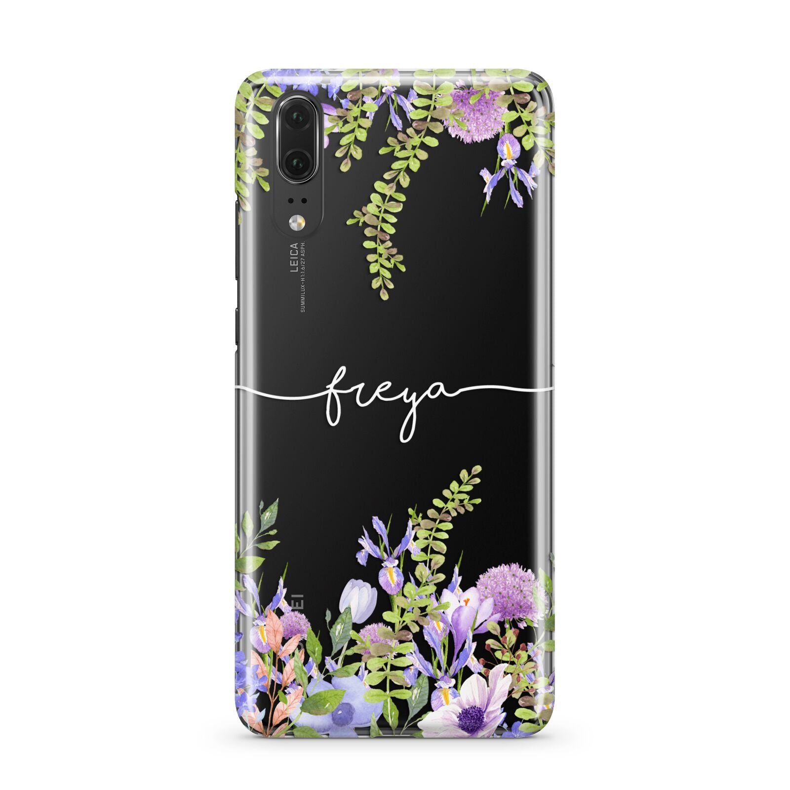 Personalised Purple Flowers Huawei P20 Phone Case