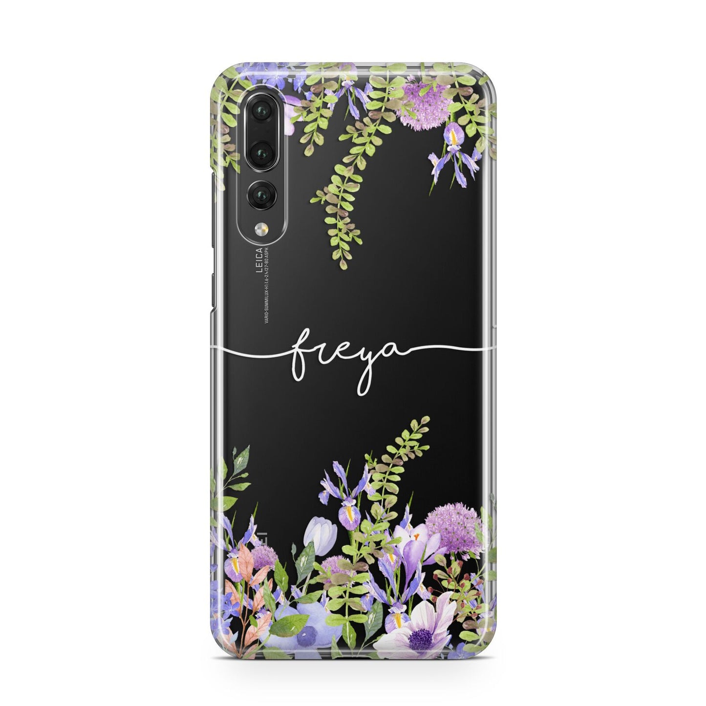 Personalised Purple Flowers Huawei P20 Pro Phone Case