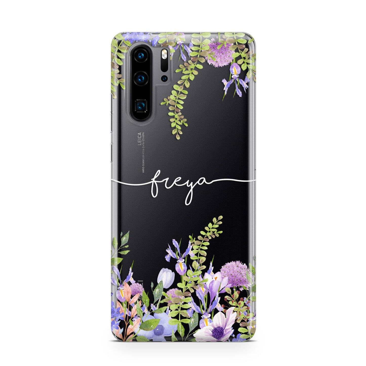 Personalised Purple Flowers Huawei P30 Pro Phone Case