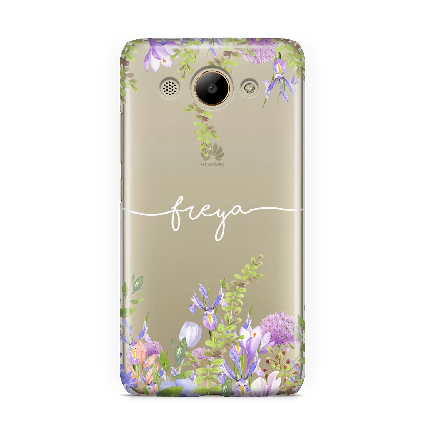 Personalised Purple Flowers Huawei Y3 2017