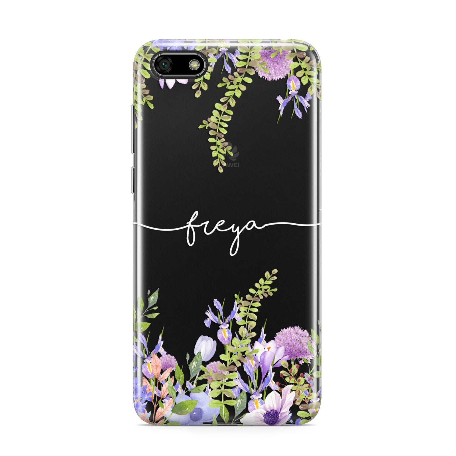 Personalised Purple Flowers Huawei Y5 Prime 2018 Phone Case