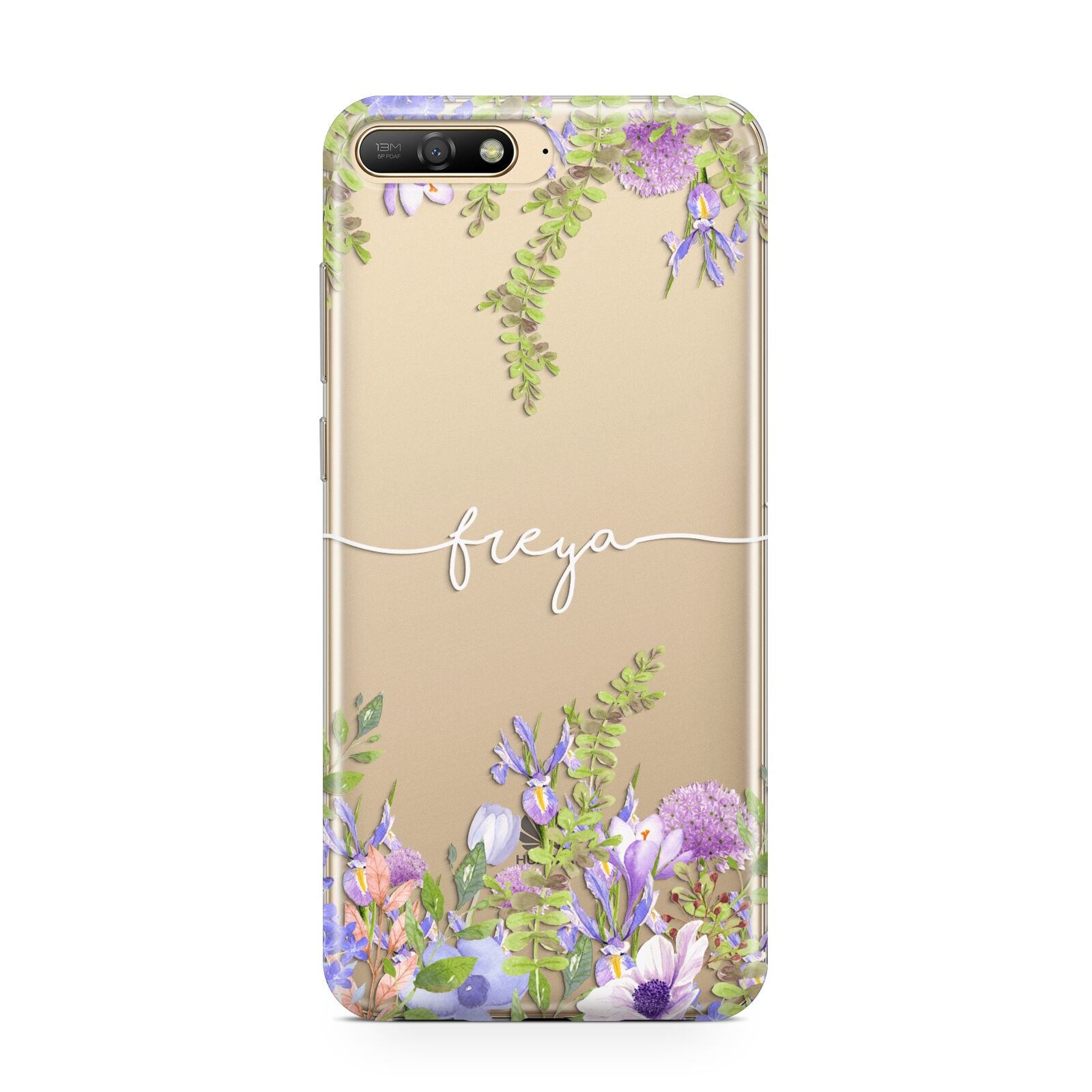 Personalised Purple Flowers Huawei Y6 2018