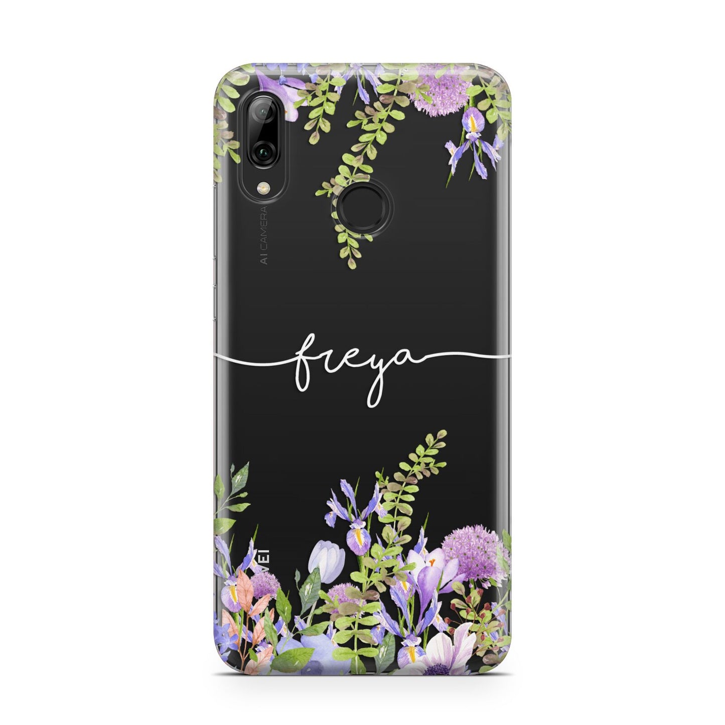 Personalised Purple Flowers Huawei Y7 2019