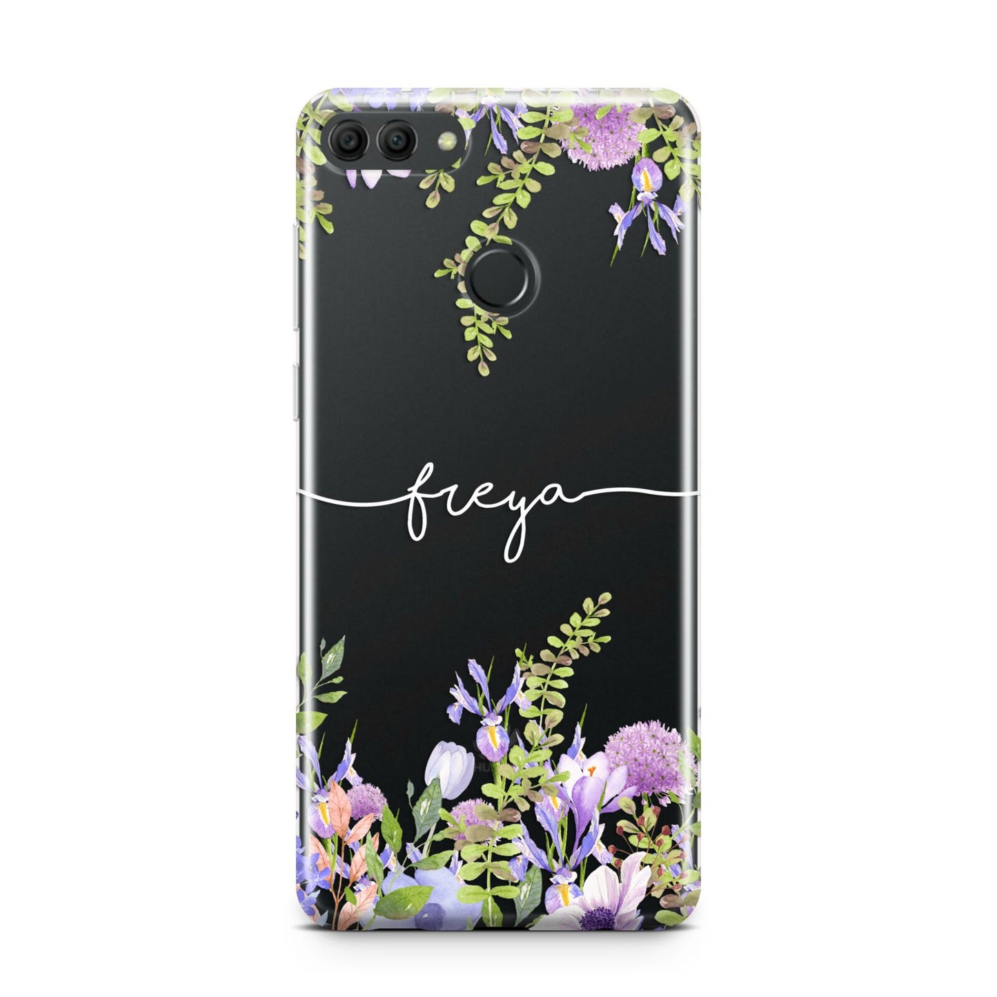 Personalised Purple Flowers Huawei Y9 2018