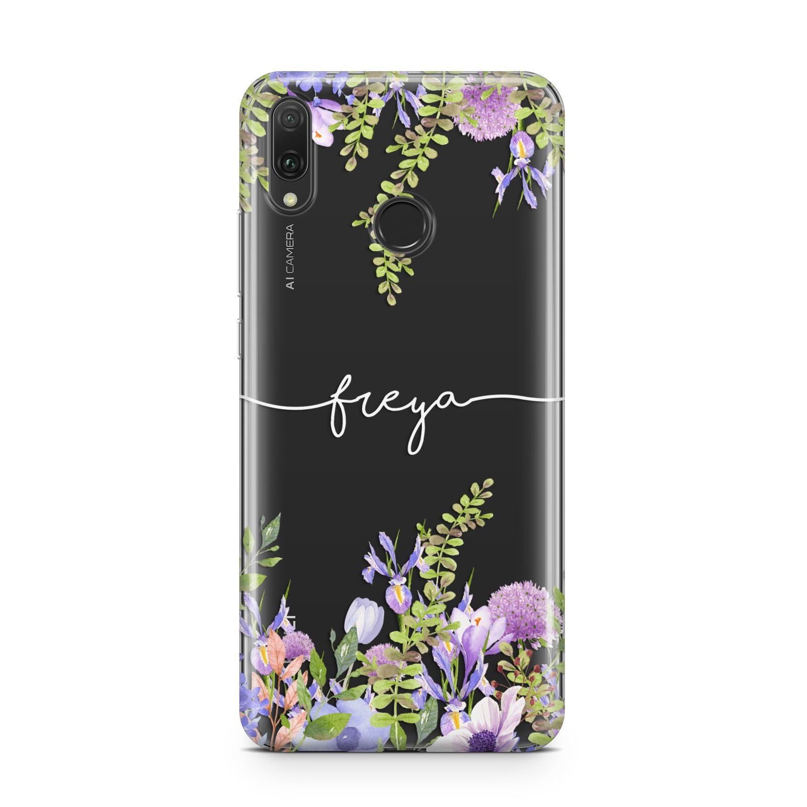 Personalised Purple Flowers Huawei Y9 2019