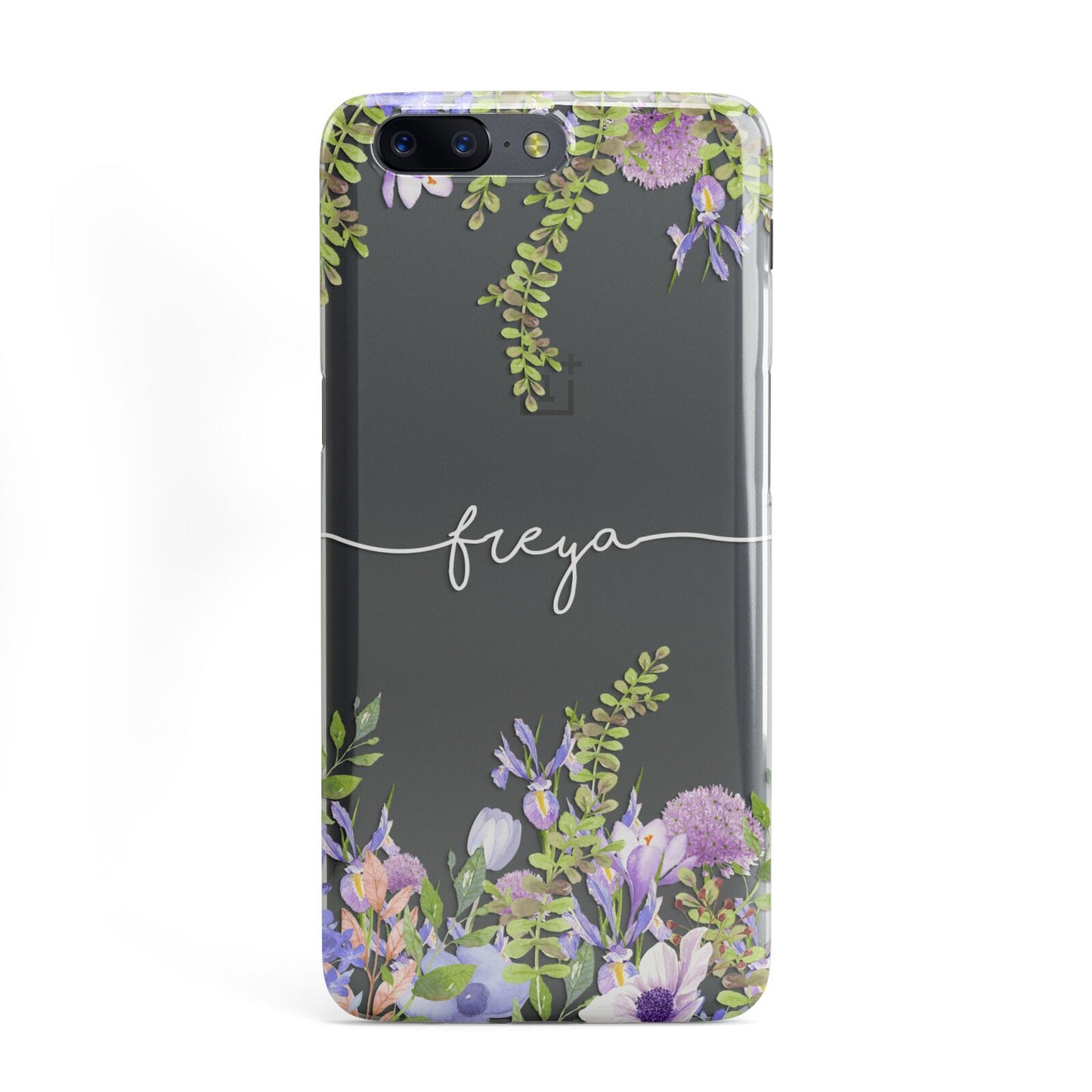 Personalised Purple Flowers OnePlus Case