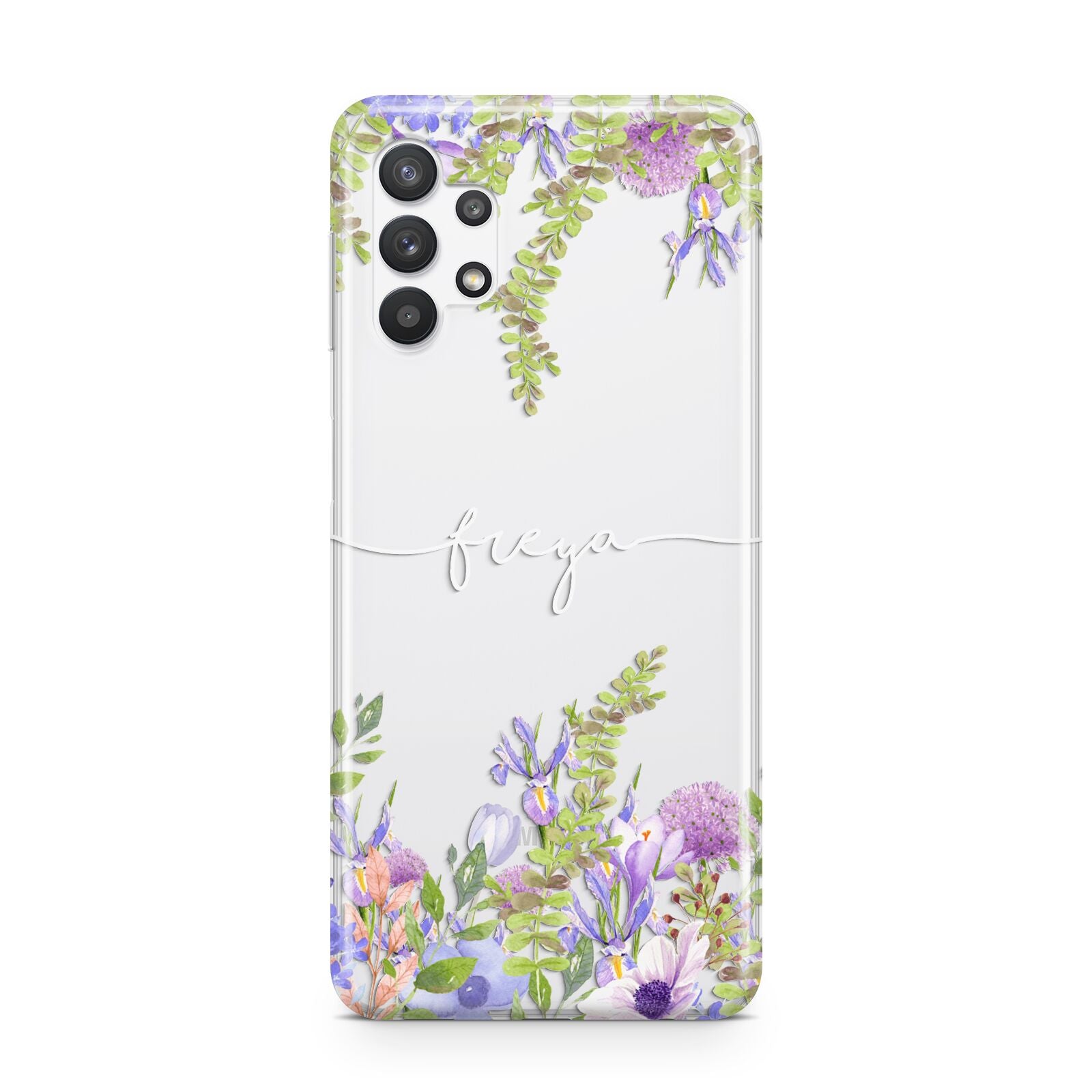 Personalised Purple Flowers Samsung A32 5G Case