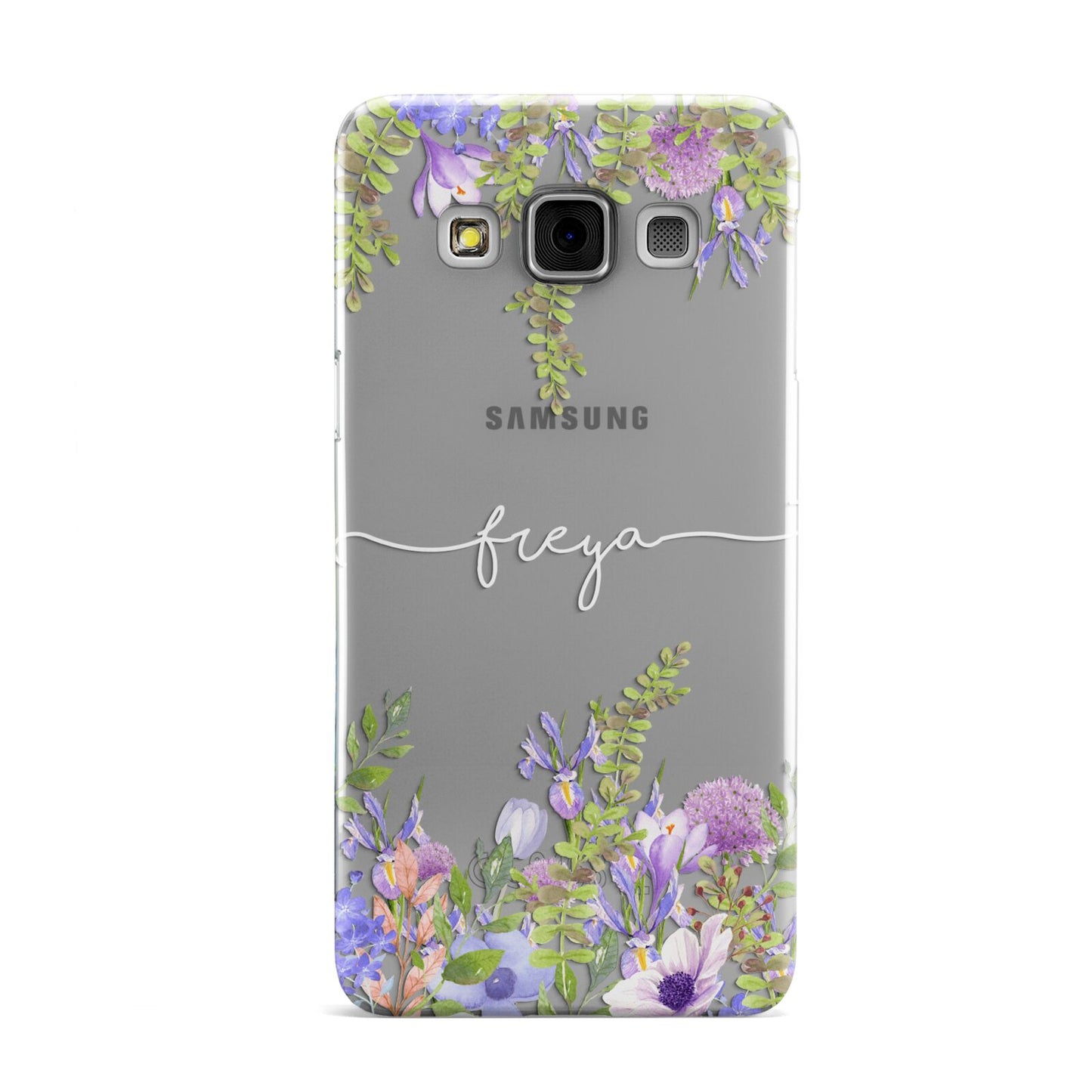 Personalised Purple Flowers Samsung Galaxy A3 Case