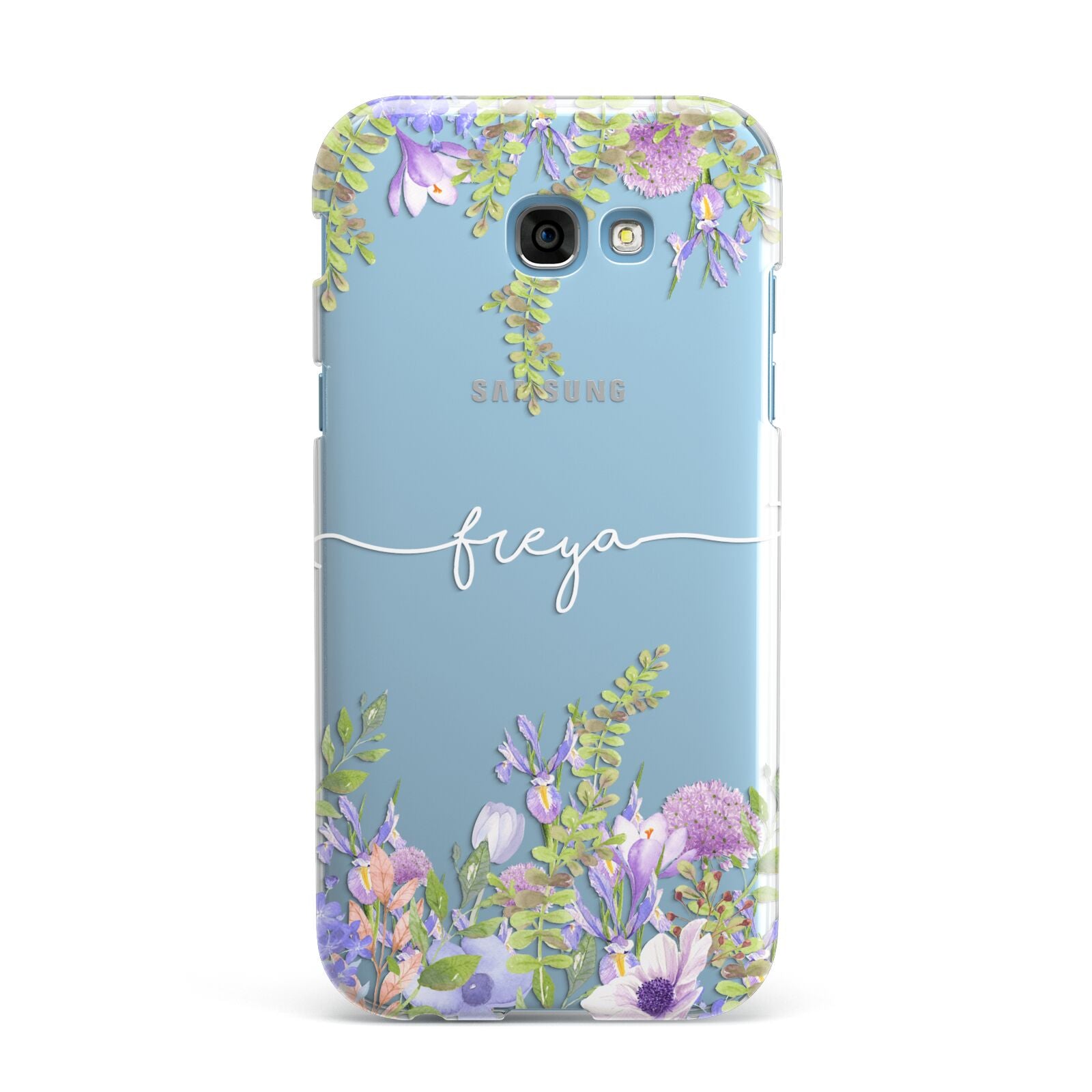 Personalised Purple Flowers Samsung Galaxy A7 2017 Case