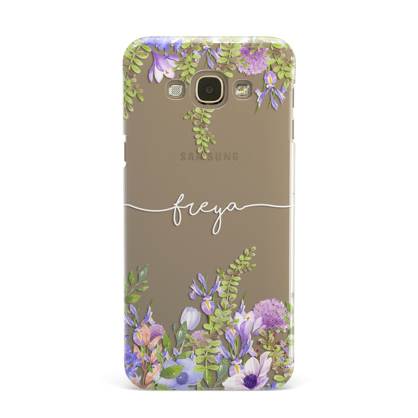 Personalised Purple Flowers Samsung Galaxy A8 Case