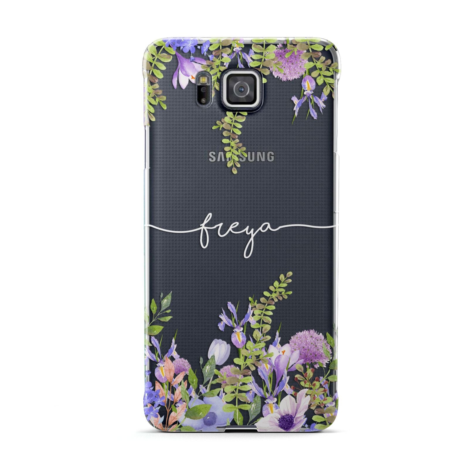 Personalised Purple Flowers Samsung Galaxy Alpha Case