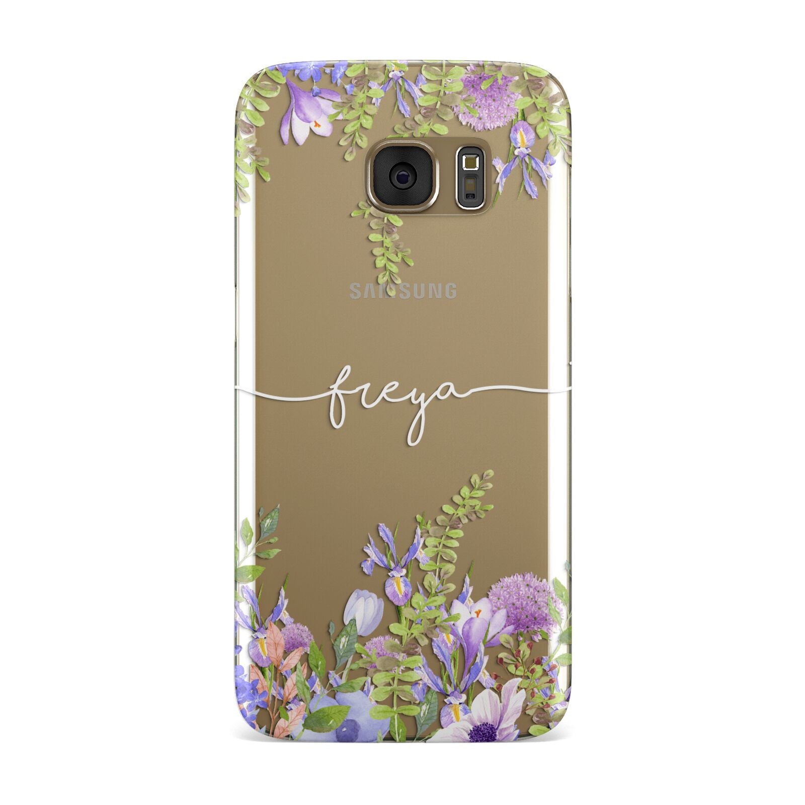 Personalised Purple Flowers Samsung Galaxy Case