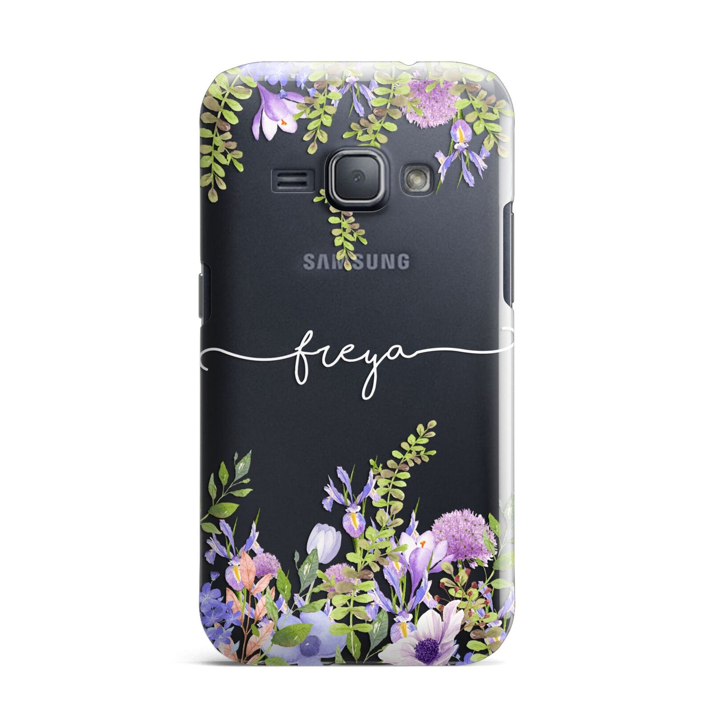 Personalised Purple Flowers Samsung Galaxy J1 2016 Case