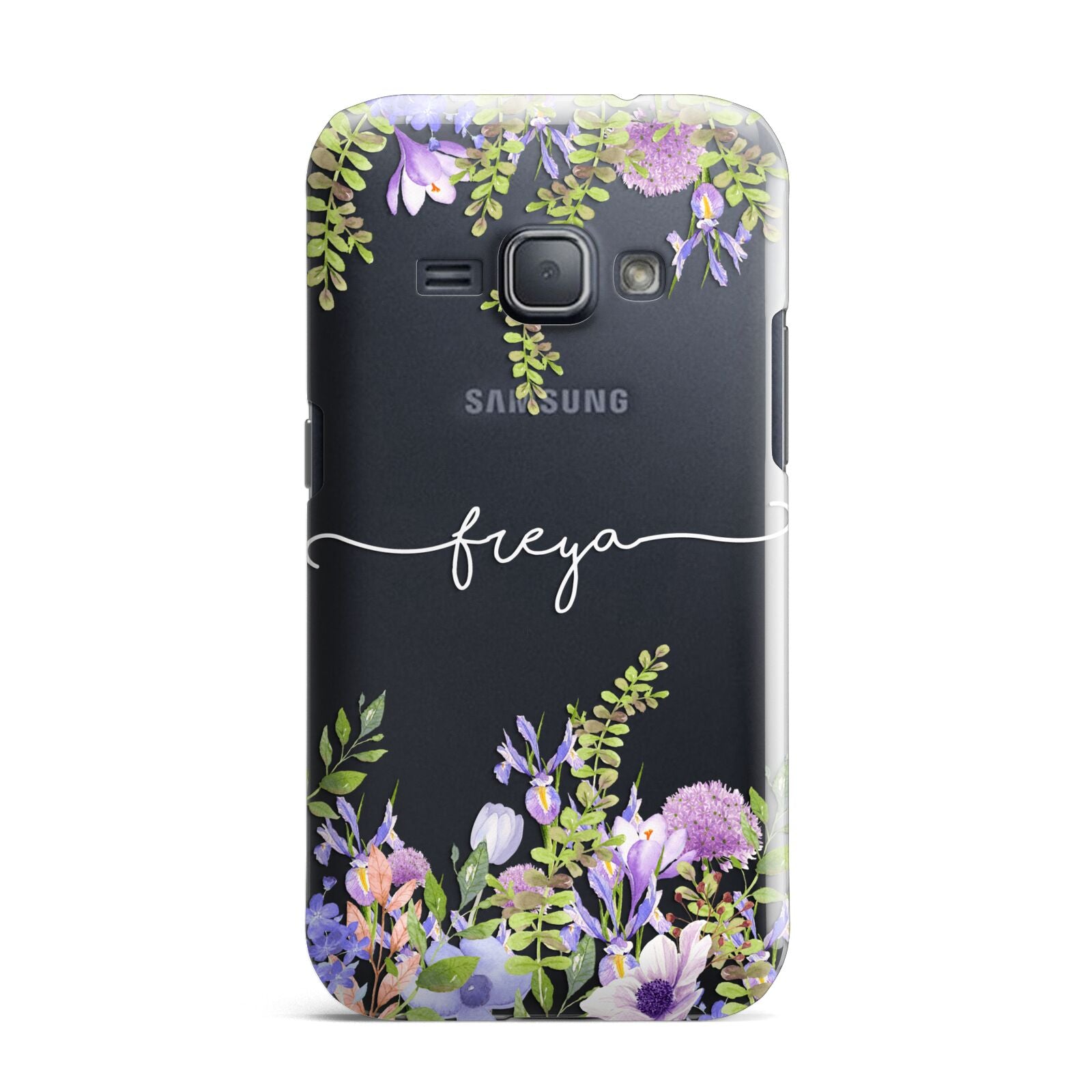 Personalised Purple Flowers Samsung Galaxy J1 2016 Case