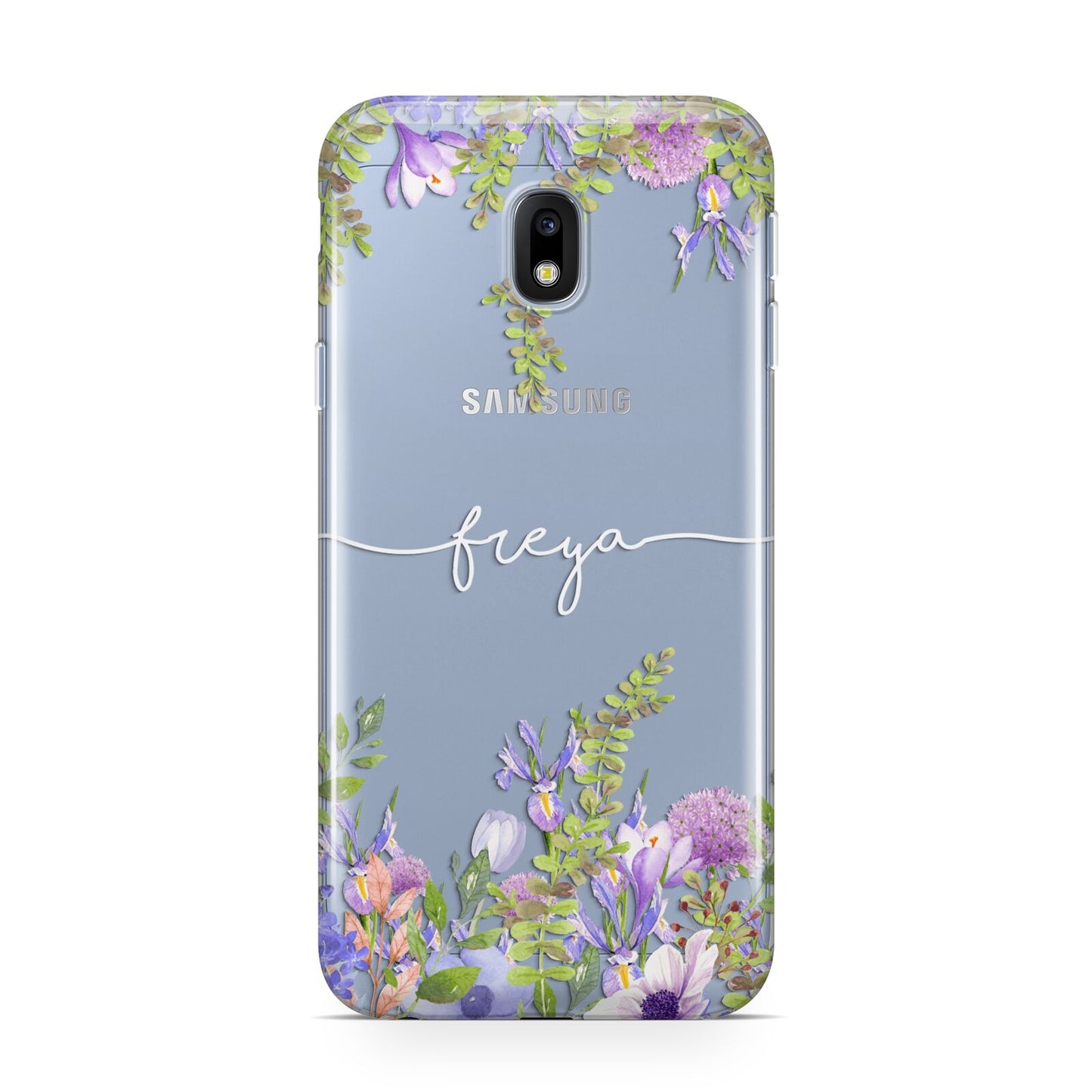 Personalised Purple Flowers Samsung Galaxy J3 2017 Case