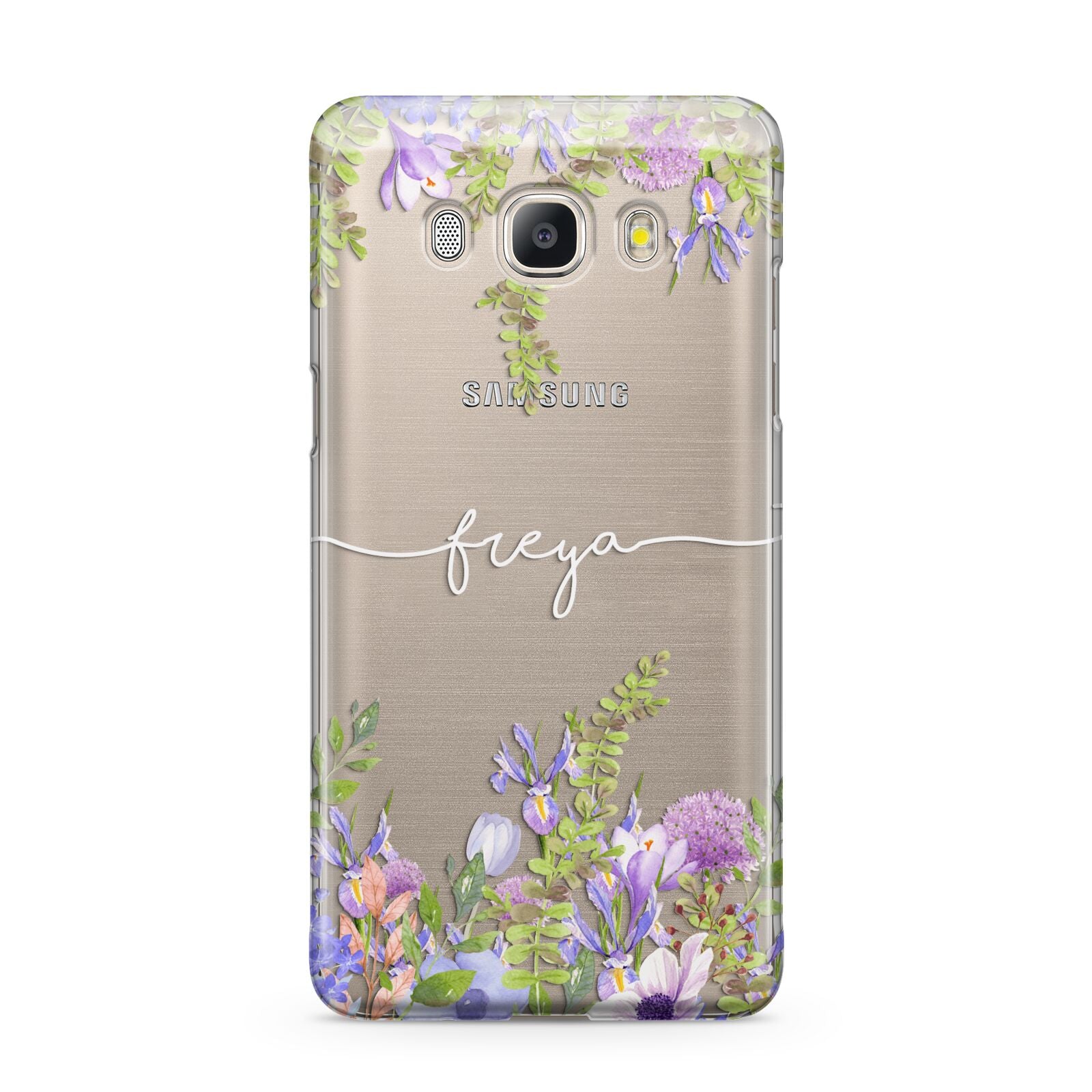 Personalised Purple Flowers Samsung Galaxy J5 2016 Case