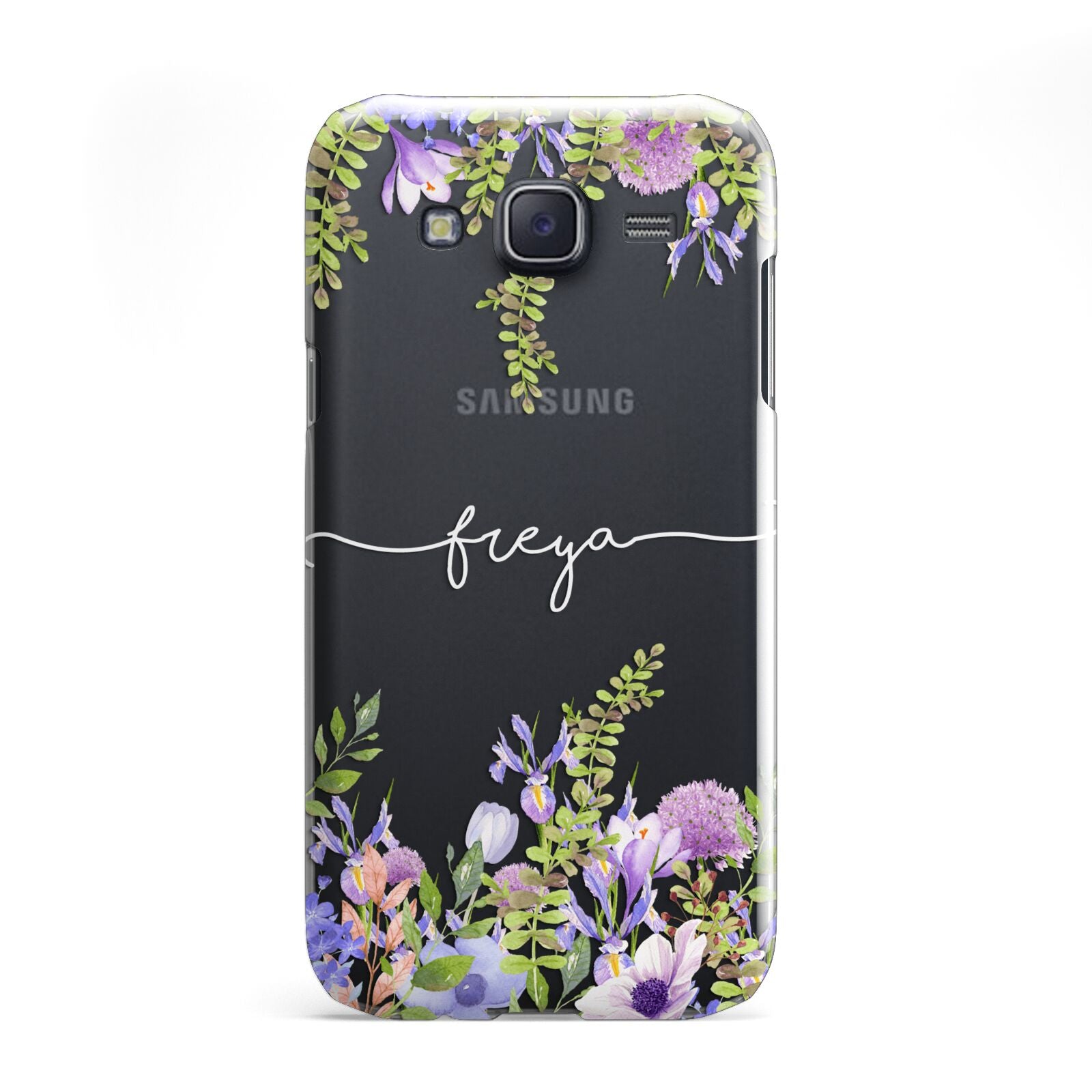 Personalised Purple Flowers Samsung Galaxy J5 Case