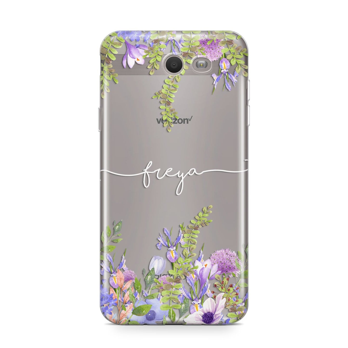 Personalised Purple Flowers Samsung Galaxy J7 2017 Case