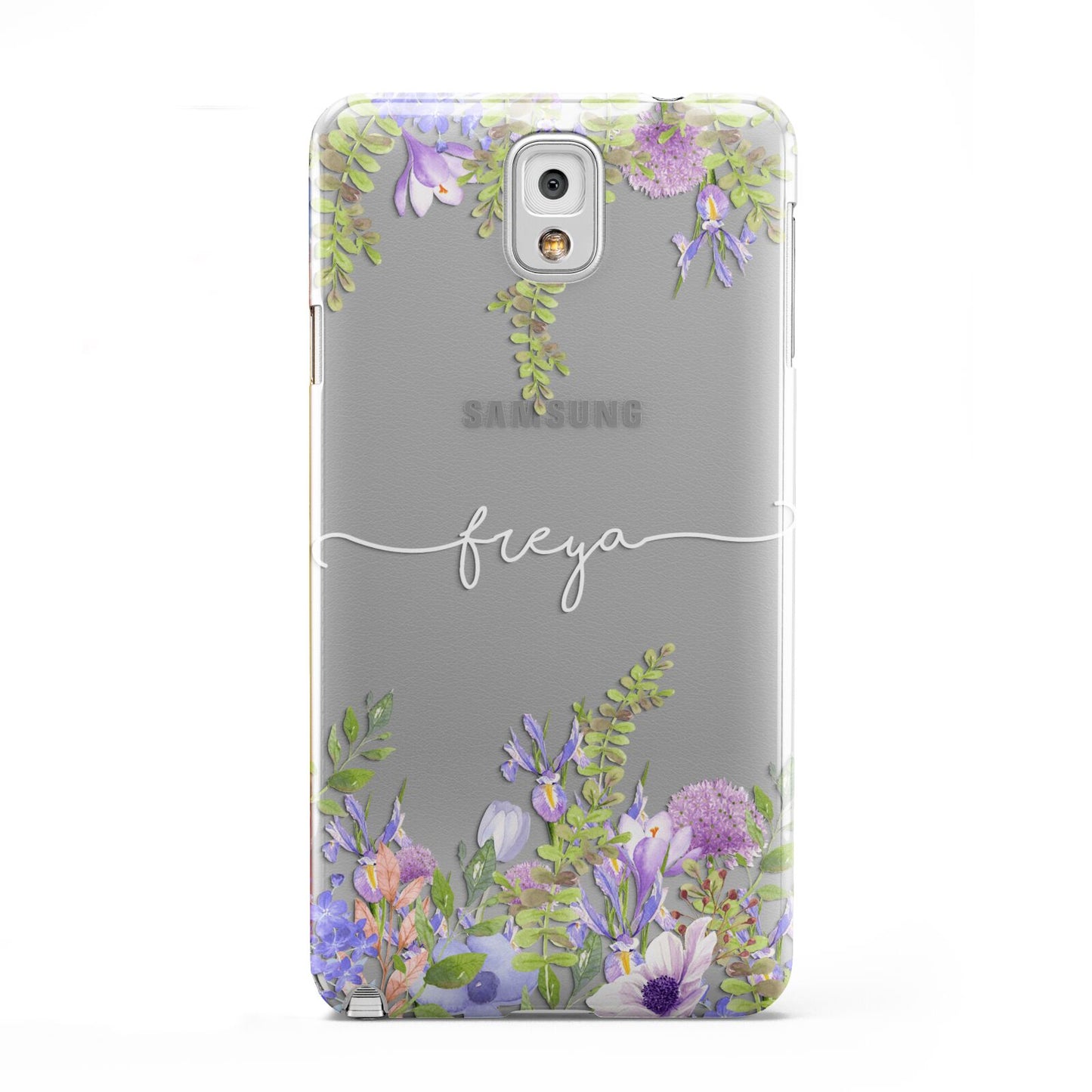 Personalised Purple Flowers Samsung Galaxy Note 3 Case