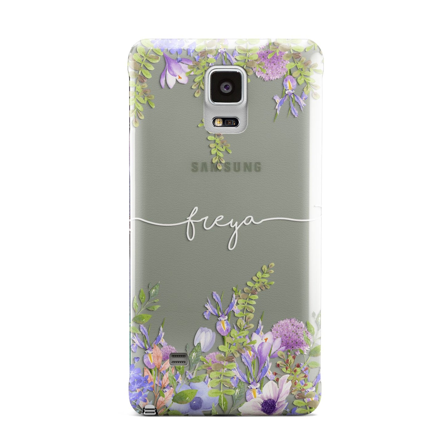 Personalised Purple Flowers Samsung Galaxy Note 4 Case