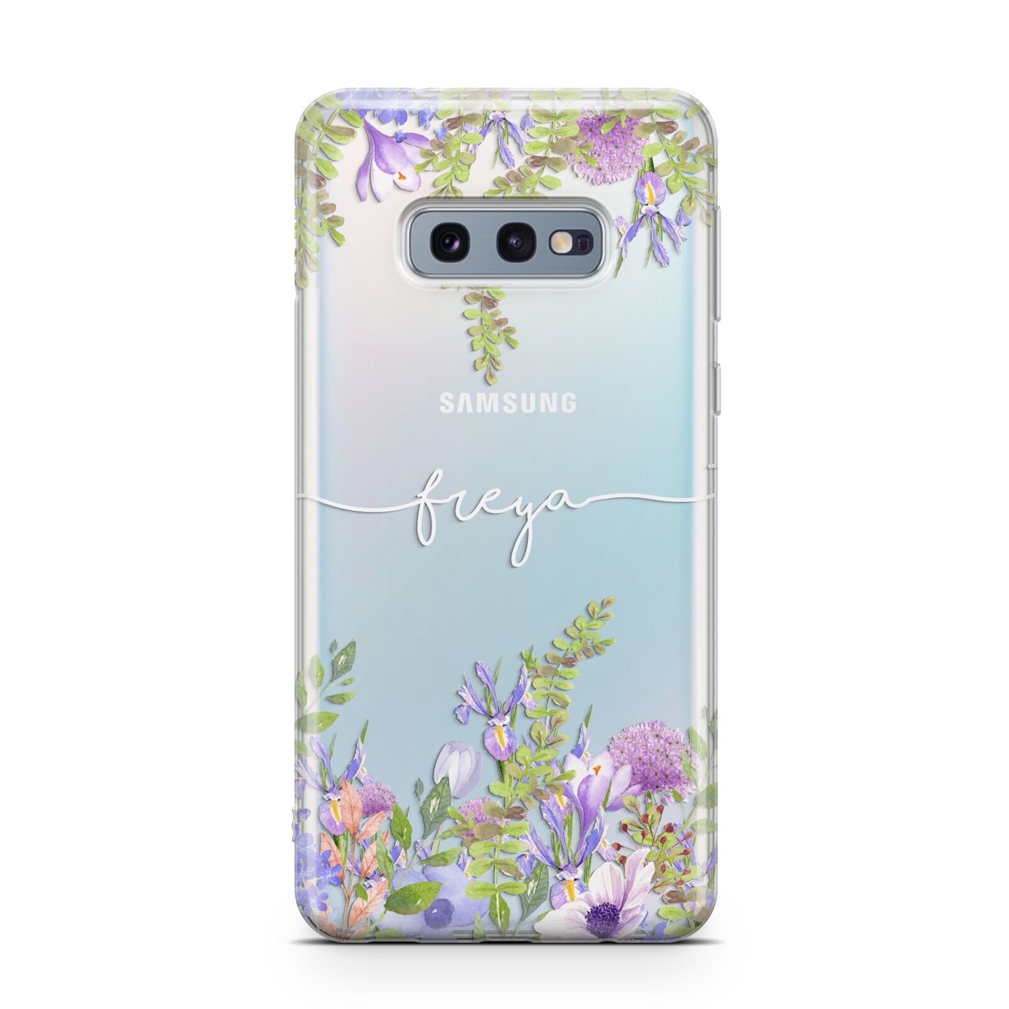 Personalised Purple Flowers Samsung Galaxy S10E Case