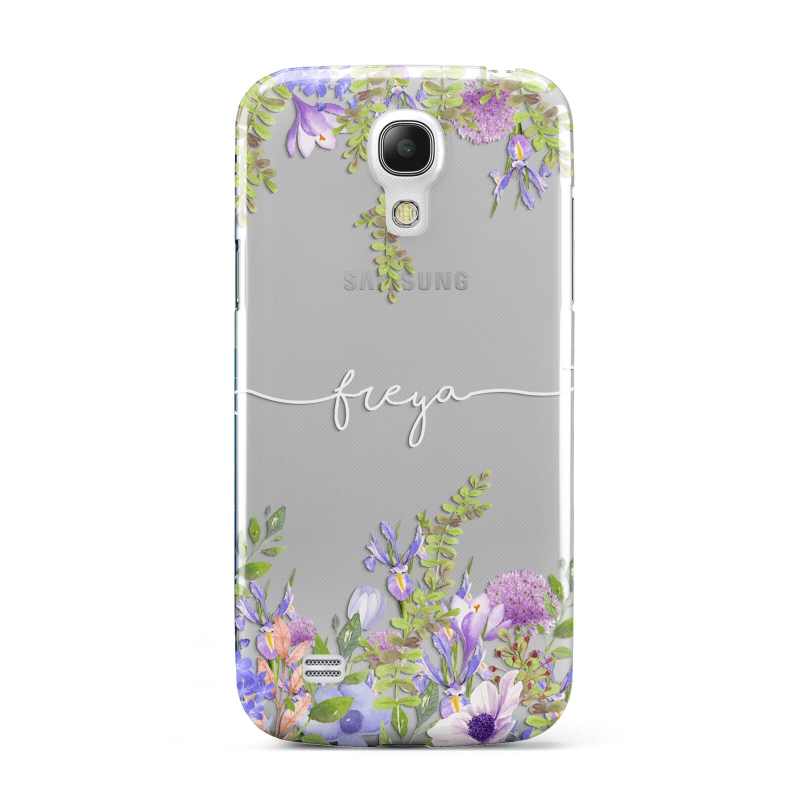 Personalised Purple Flowers Samsung Galaxy S4 Mini Case