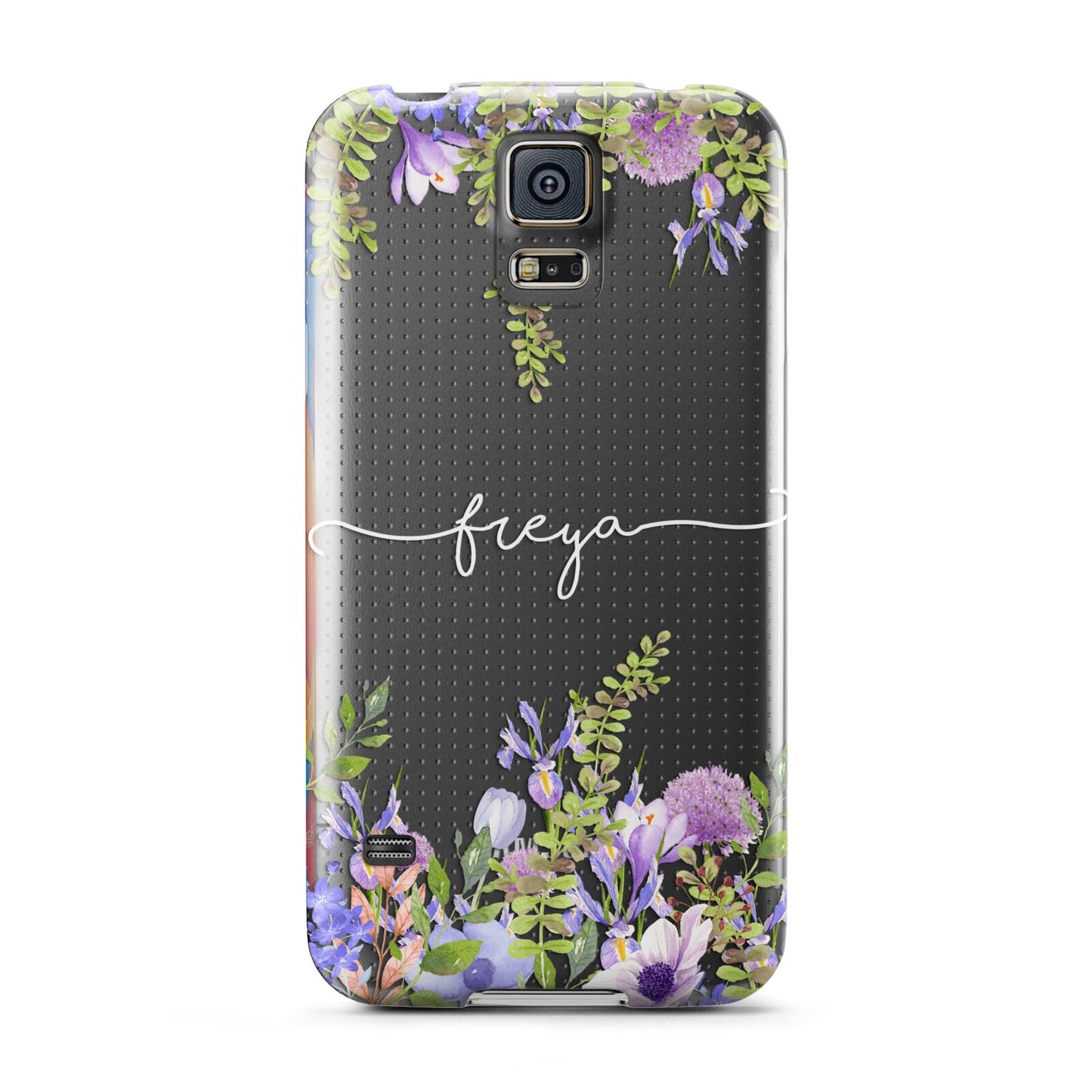 Personalised Purple Flowers Samsung Galaxy S5 Case