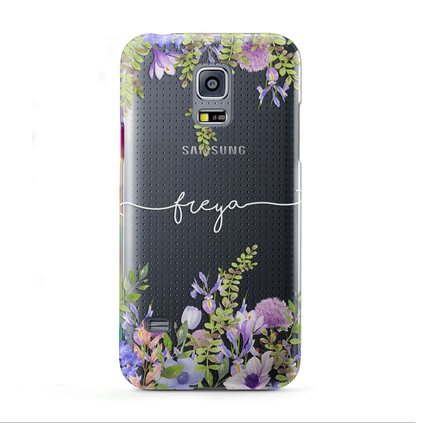 Personalised Purple Flowers Samsung Galaxy S5 Mini Case