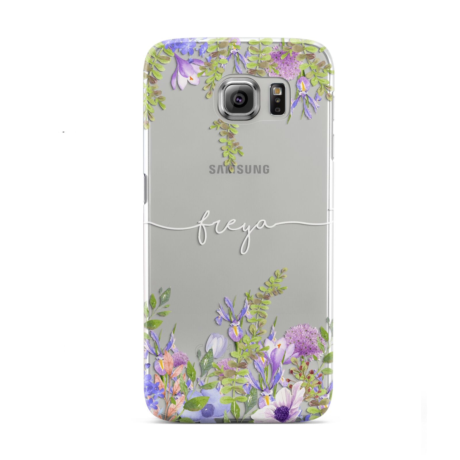 Personalised Purple Flowers Samsung Galaxy S6 Case