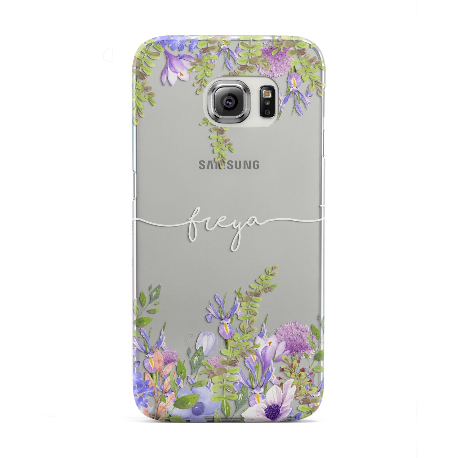 Personalised Purple Flowers Samsung Galaxy S6 Edge Case